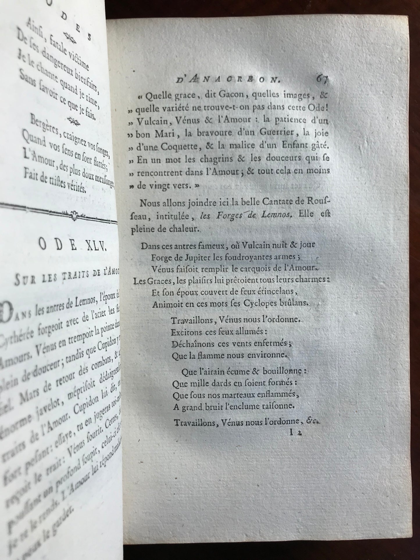 Anacréon, Sapho, Bion et Moschus - Traduction nouvelle en prose, suivie de la Veillée des fêtes de Vénus et d'un choix de pièces de différens auteurs par Moutonnet de Clairfons - 1780