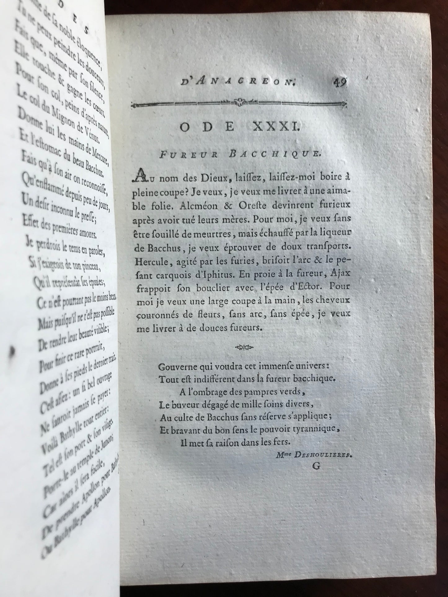 Anacréon, Sapho, Bion et Moschus - Traduction nouvelle en prose, suivie de la Veillée des fêtes de Vénus et d'un choix de pièces de différens auteurs par Moutonnet de Clairfons - 1780