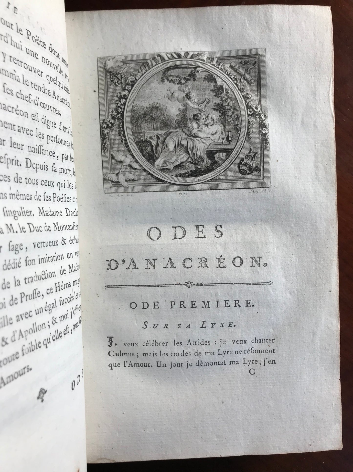 Anacréon, Sapho, Bion et Moschus - Traduction nouvelle en prose, suivie de la Veillée des fêtes de Vénus et d'un choix de pièces de différens auteurs par Moutonnet de Clairfons - 1780