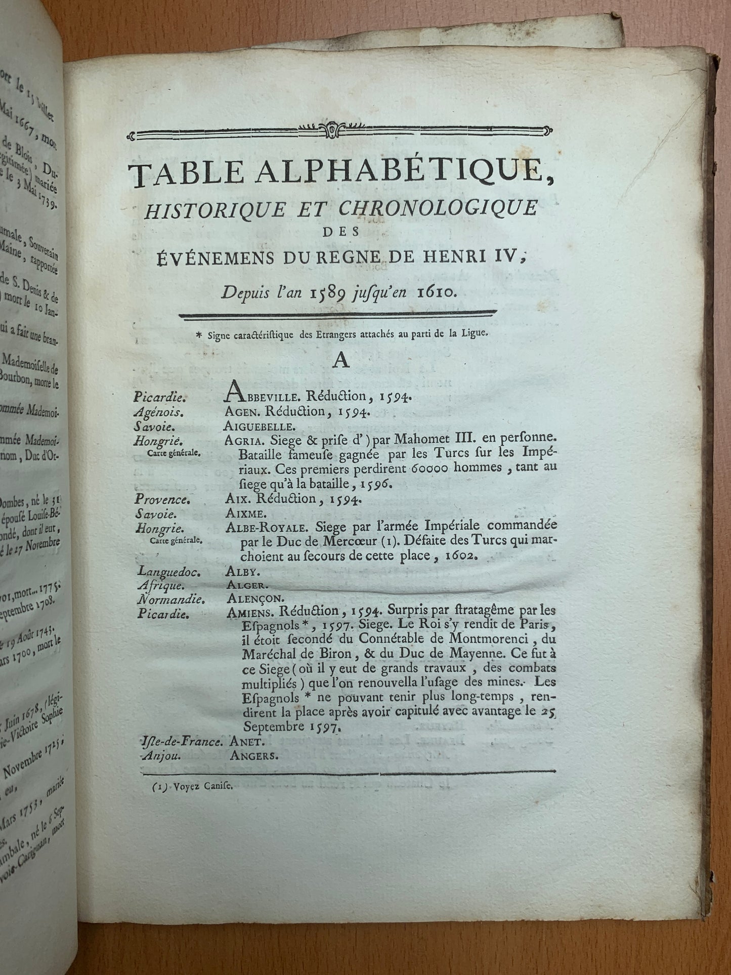 Atlas historique, chronologique et géographique du Règne de Henri IV, depuis 1589 jusqu'en 1610 - 1783