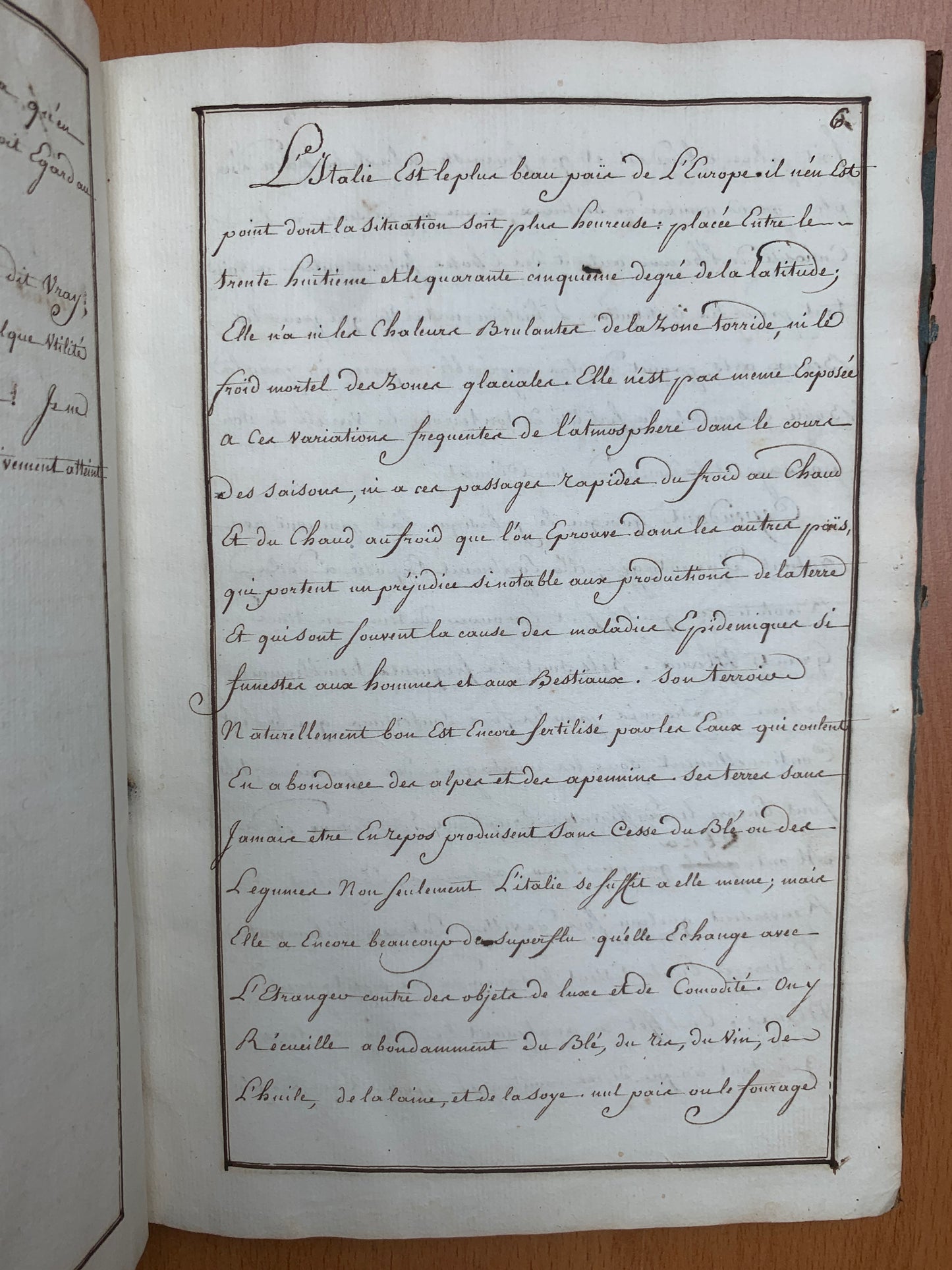 Manuscrit - Itinéraire historique pour servir au voyage en Italie - c 1700
