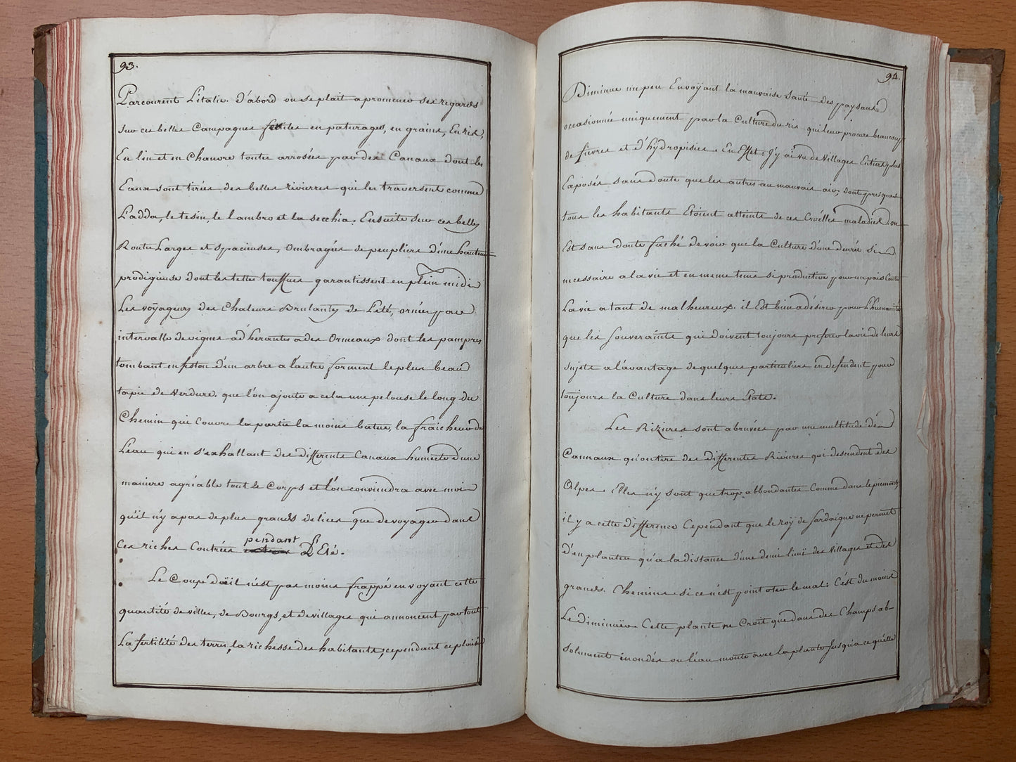 Manuscrit - Itinéraire historique pour servir au voyage en Italie - c 1700