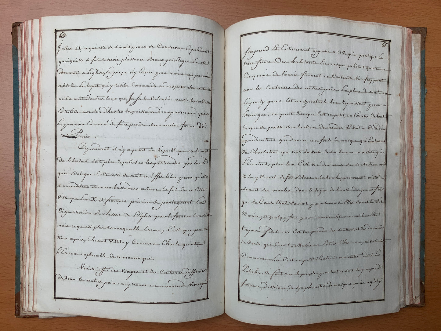 Manuscrit - Itinéraire historique pour servir au voyage en Italie - c 1700