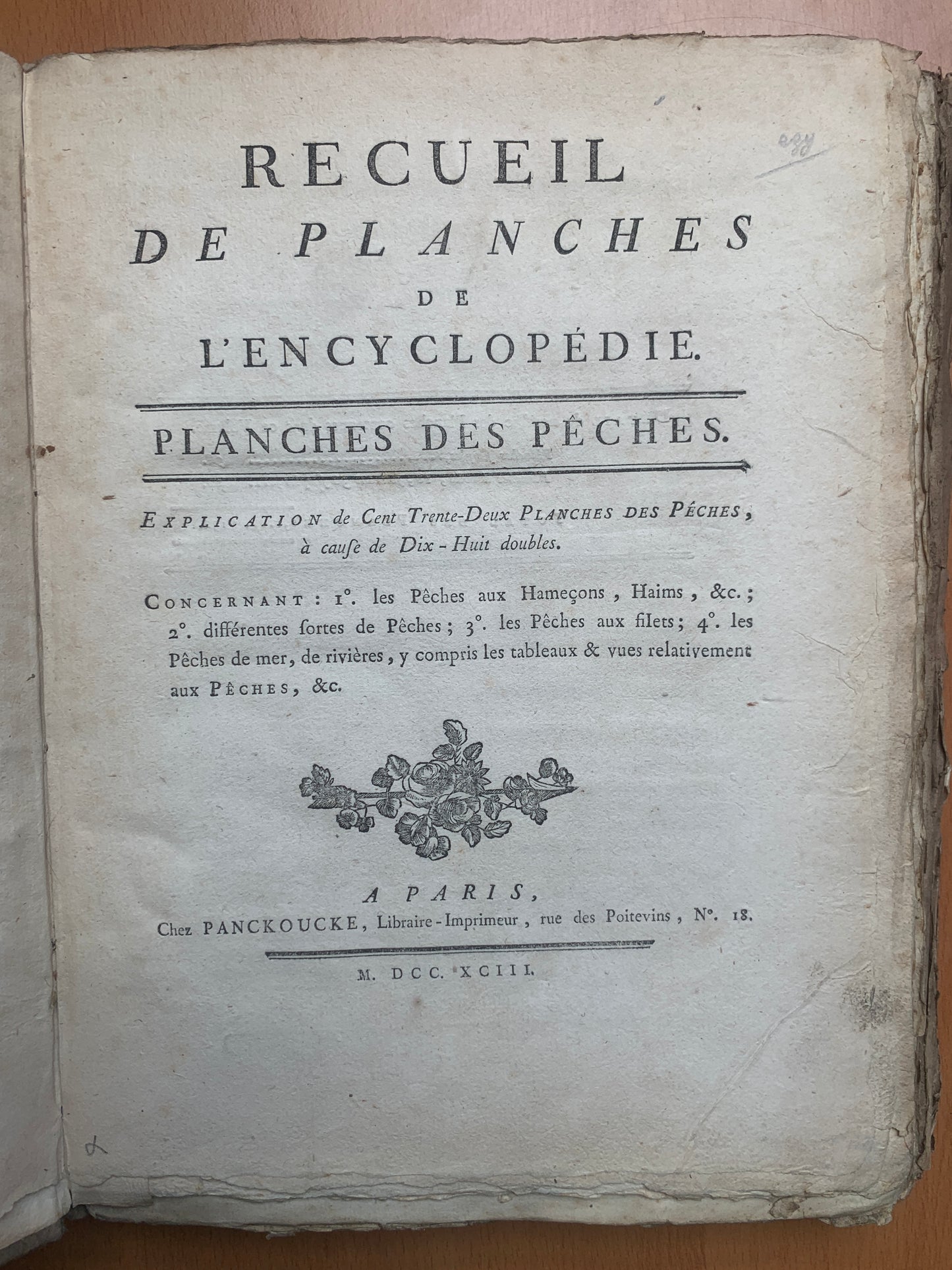 Recueil de planches de l'Encyclopédie - 114 Planches des pêches - 1793