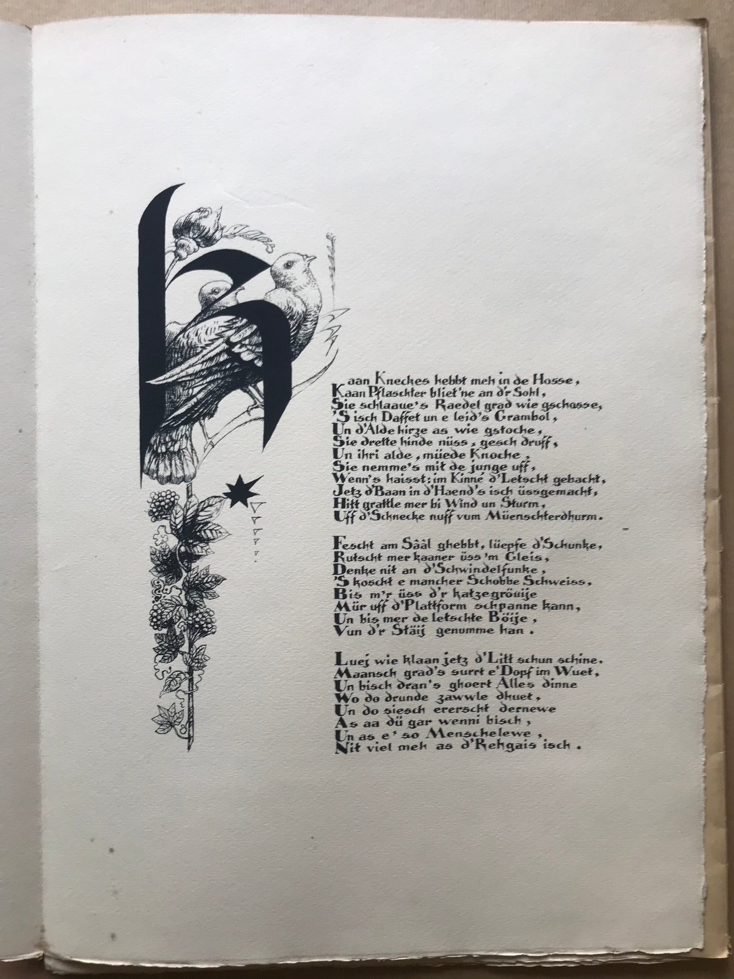 Hitt grattle mer bi Wind un Sturm Uff d'Schnecke nuff Uum Müenschterdhurm - Albert Matthis - 1934