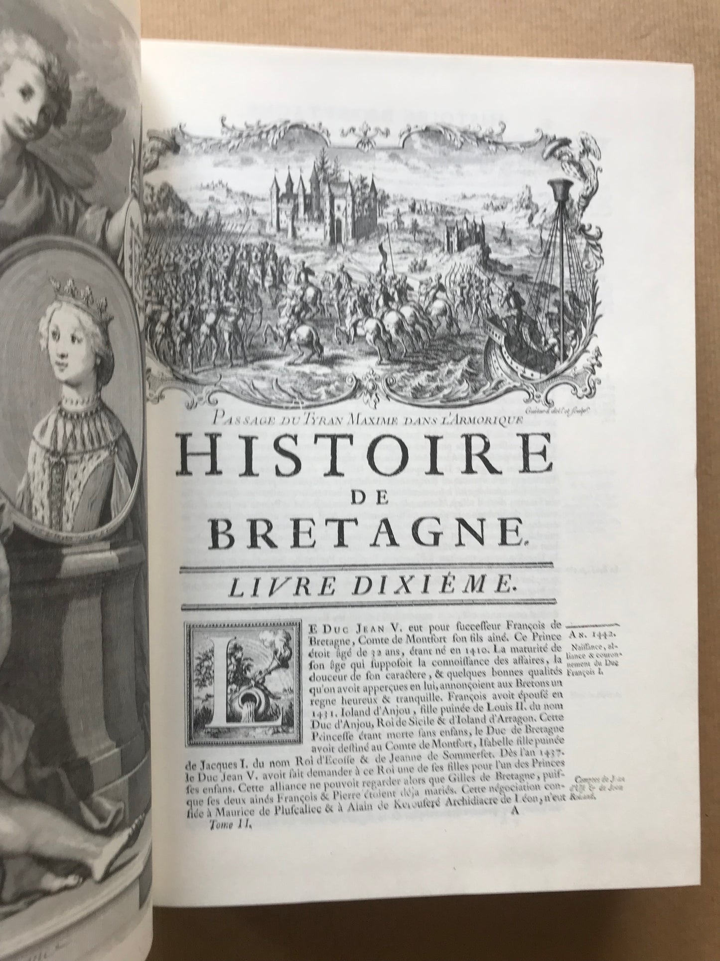Histoire ecclésiastique et civile de Bretagne et Mémoires pour servir de preuves à l'Histoire ecclésiastique et civile de Bretagne - Dom Pierre-Hyacinthe Morice - 1974