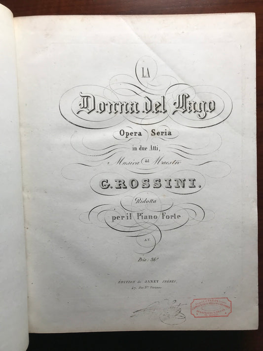 La Donna del Lago et Otello - Rossini - Partitions gravées pour Piano - c 1830