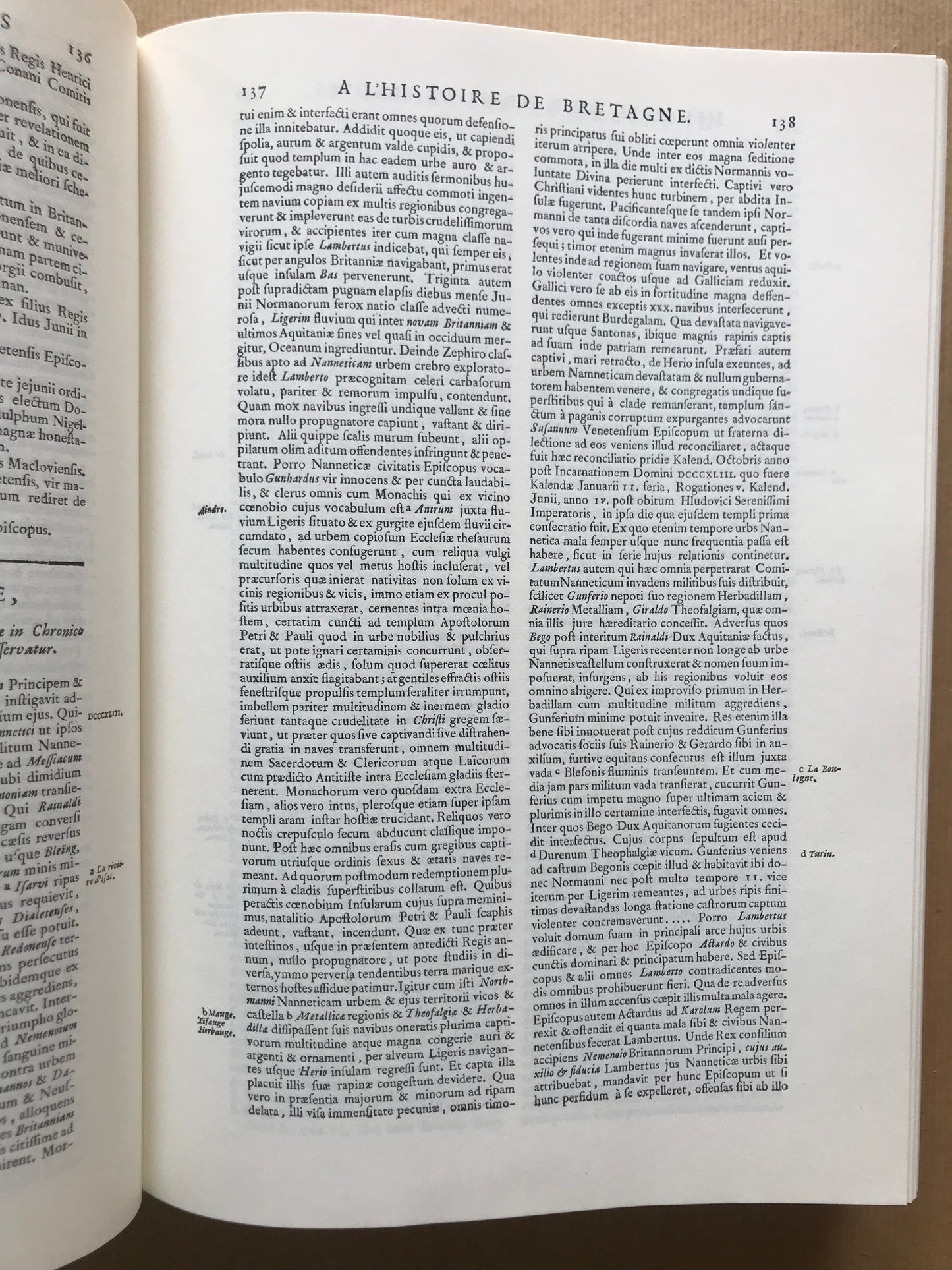 Histoire ecclésiastique et civile de Bretagne et Mémoires pour servir de preuves à l'Histoire ecclésiastique et civile de Bretagne - Dom Pierre-Hyacinthe Morice - 1974