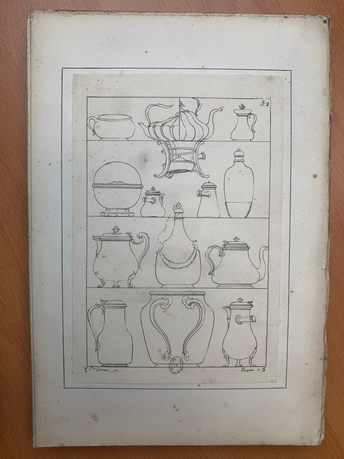Eléments d'Orfèvrerie - Divisés en deux parties de cinquante feuilles chacune composés par Pierre Germain - 1889
