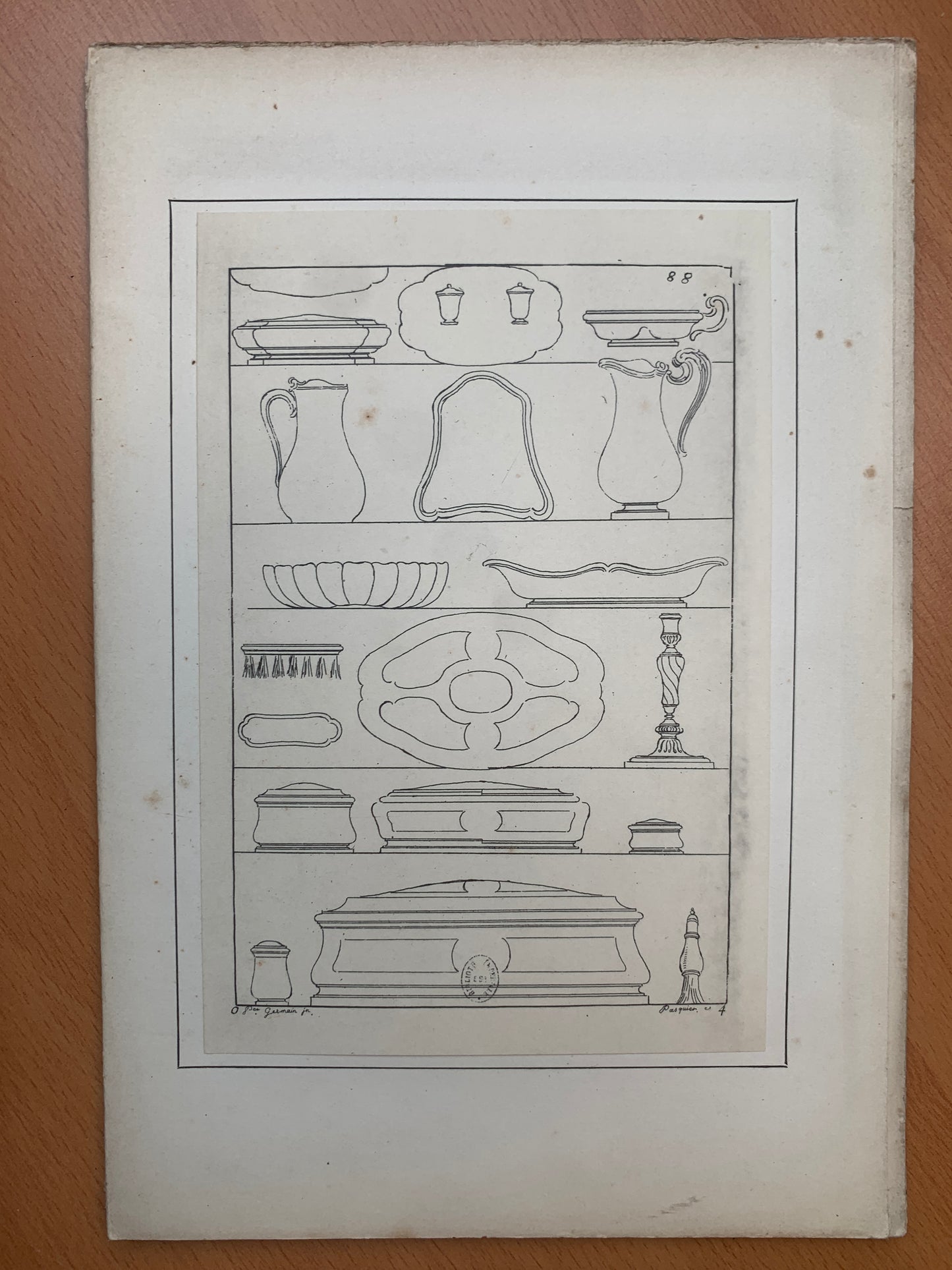 Eléments d'Orfèvrerie - Divisés en deux parties de cinquante feuilles chacune composés par Pierre Germain - 1889
