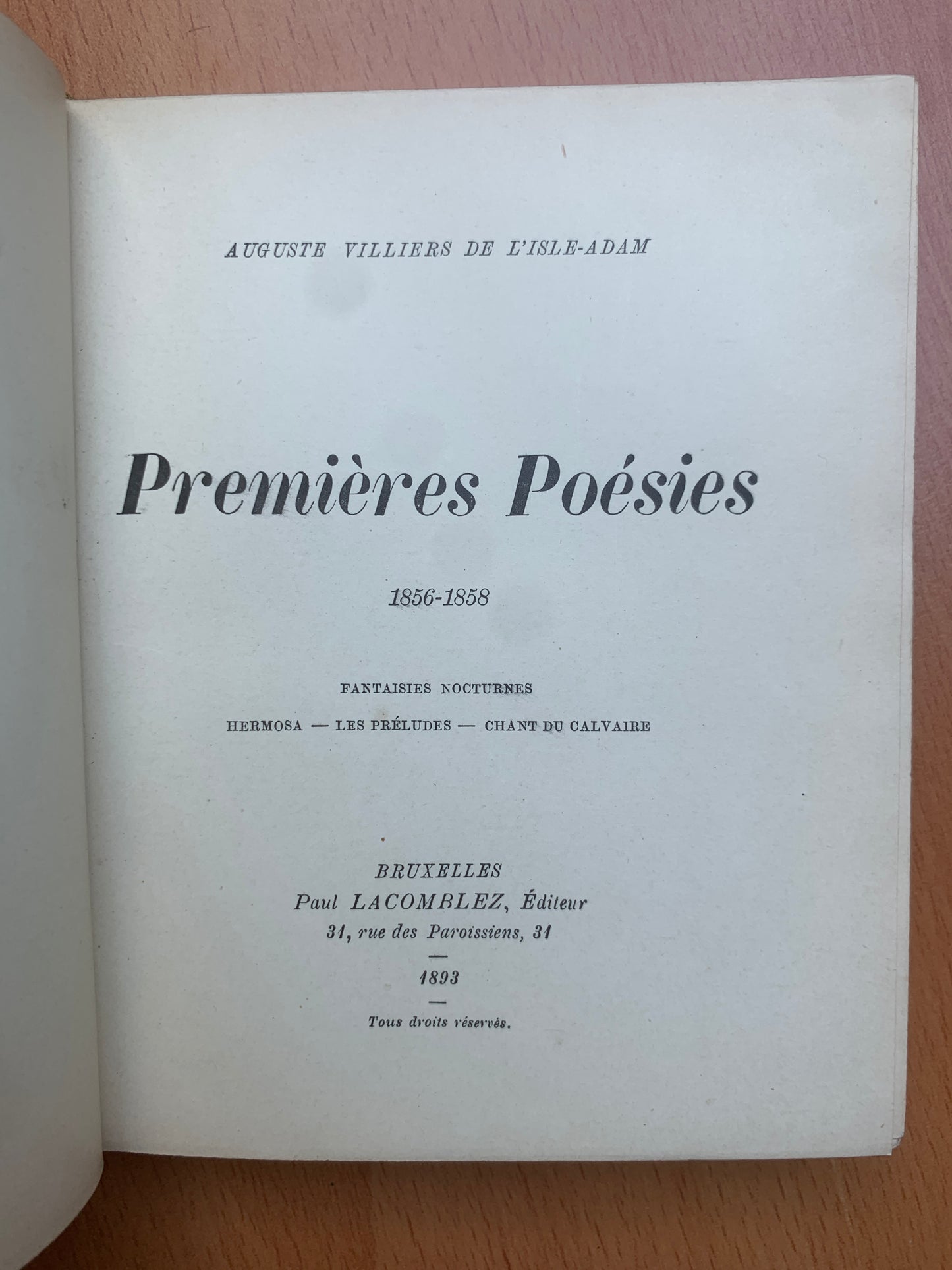 Premières Poésies 1856-1858 - Auguste Villiers de l'Isle Adam - Reliure mosaïquée signée Asper frères - 1893