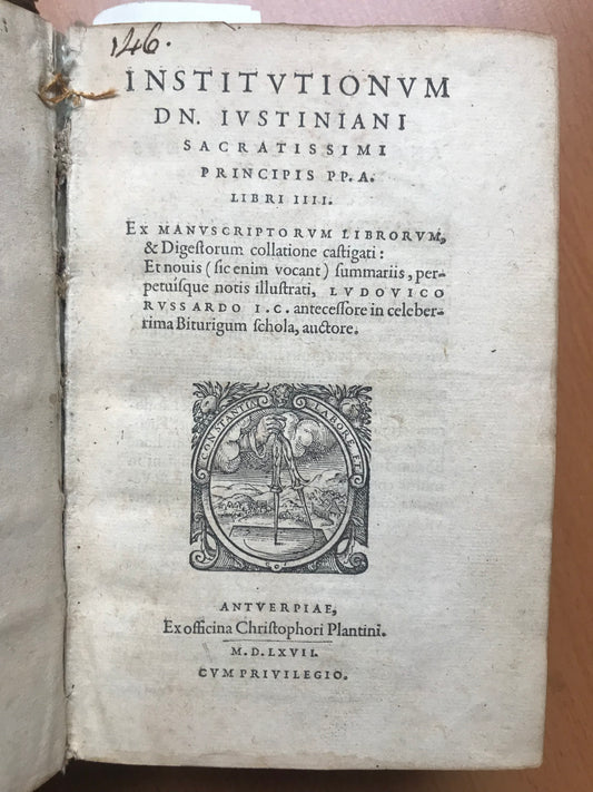 Recueil de 5 ouvrages XVIème édités par Christophori Plantini