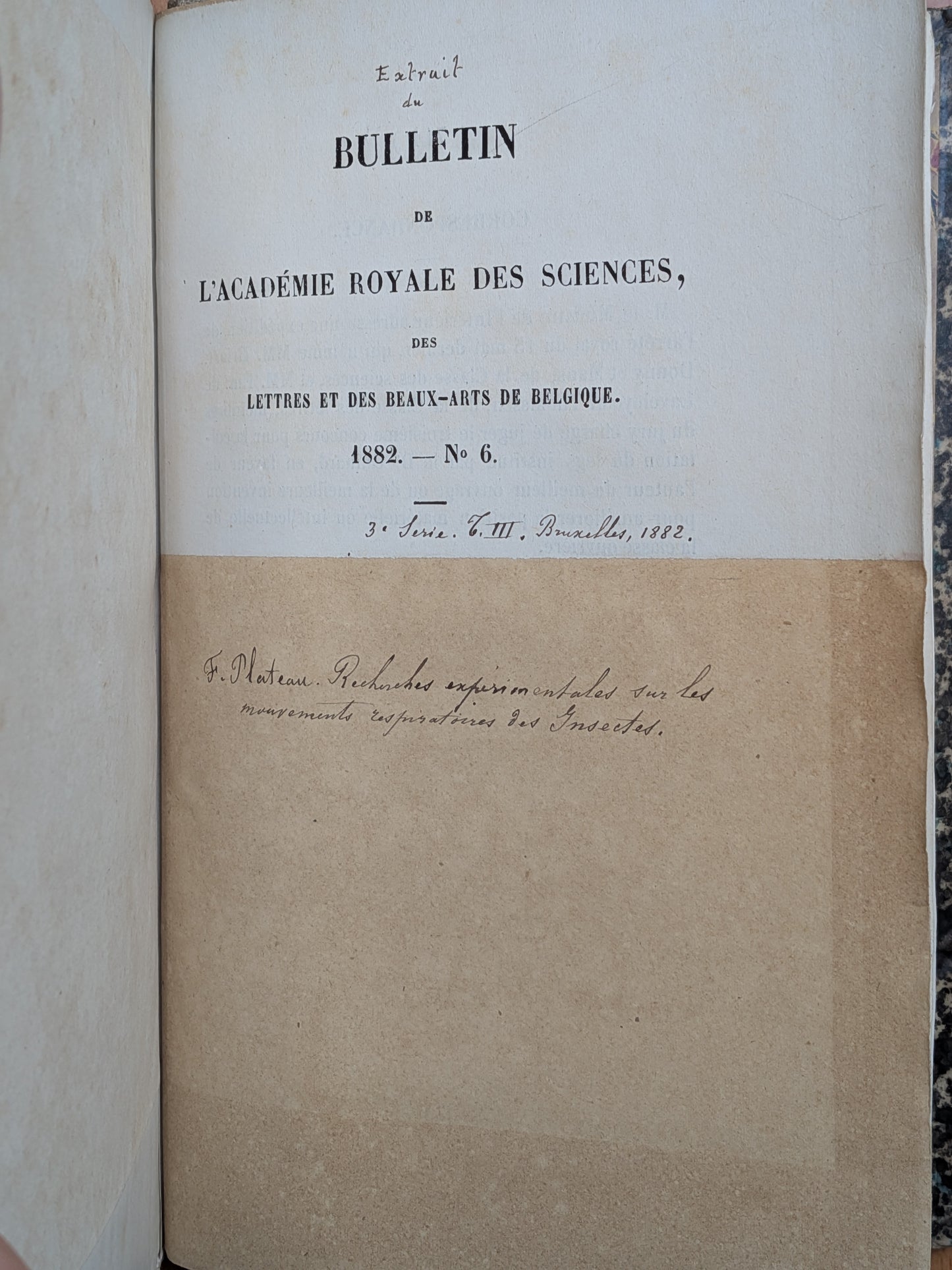 Mélanges de Zoologie - Félix Plateau - Tirés à part des bulletins de l'Académie royales des sciences, des lettres et des Beaux-arts de Belgique - 1870-1880