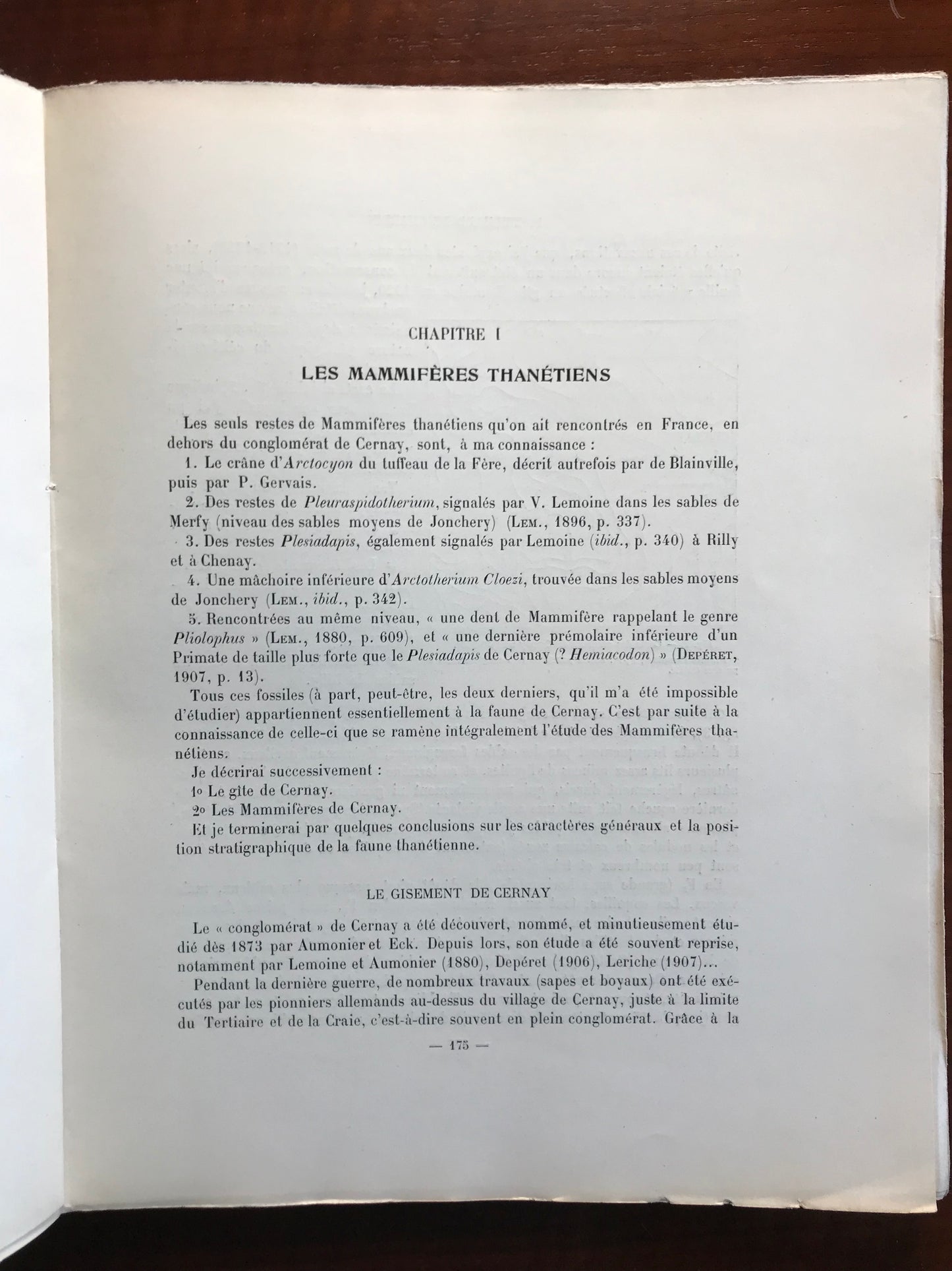 Les mammifères de l'éocène inférieur français et leurs gisements - Pierre Teilhard de Chardin - Edition originale de sa thèse - Envoi autographe - 1922