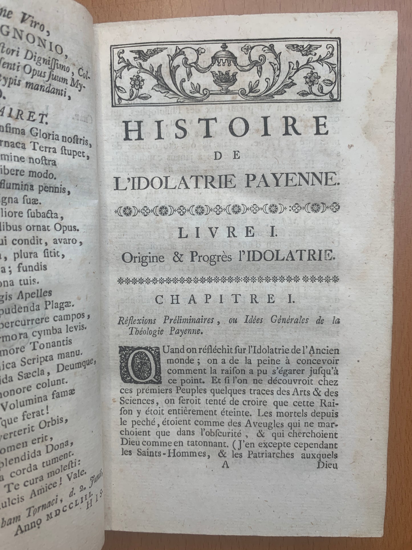 Histoire de l'idolatrie payenne ou Description poétique, historique, et critique de toutes les fausses divinitez du paganisme - Abraham du Lignon - Edition originale - 1753