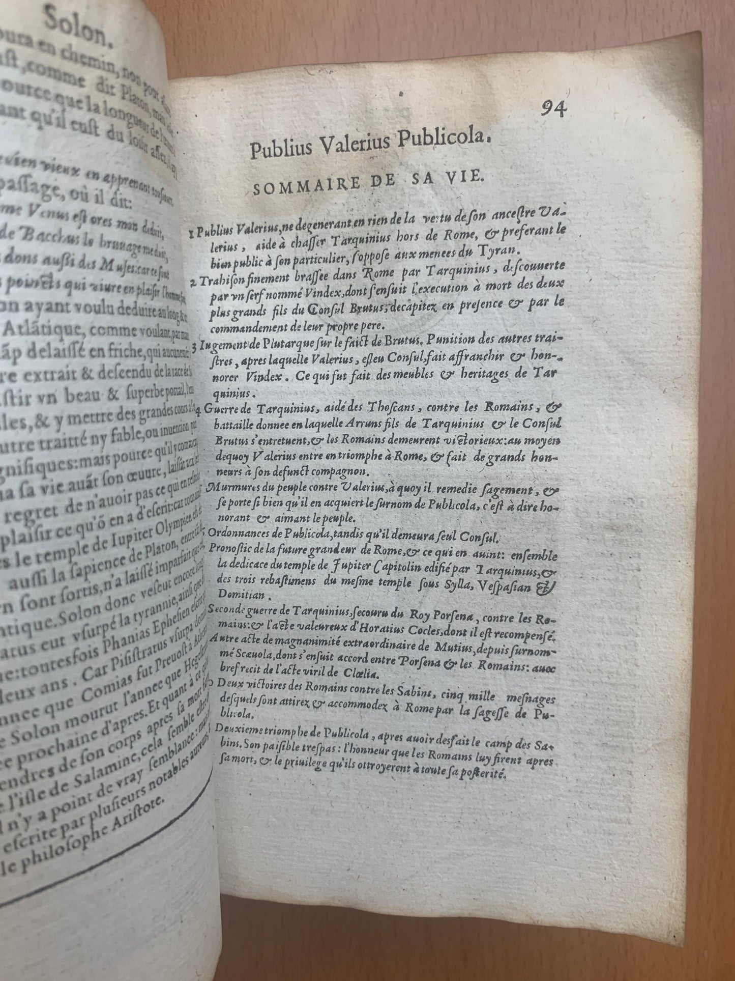 Les vies des hommes illustres - Plutarque - Amyot - Tome 1 - 1587