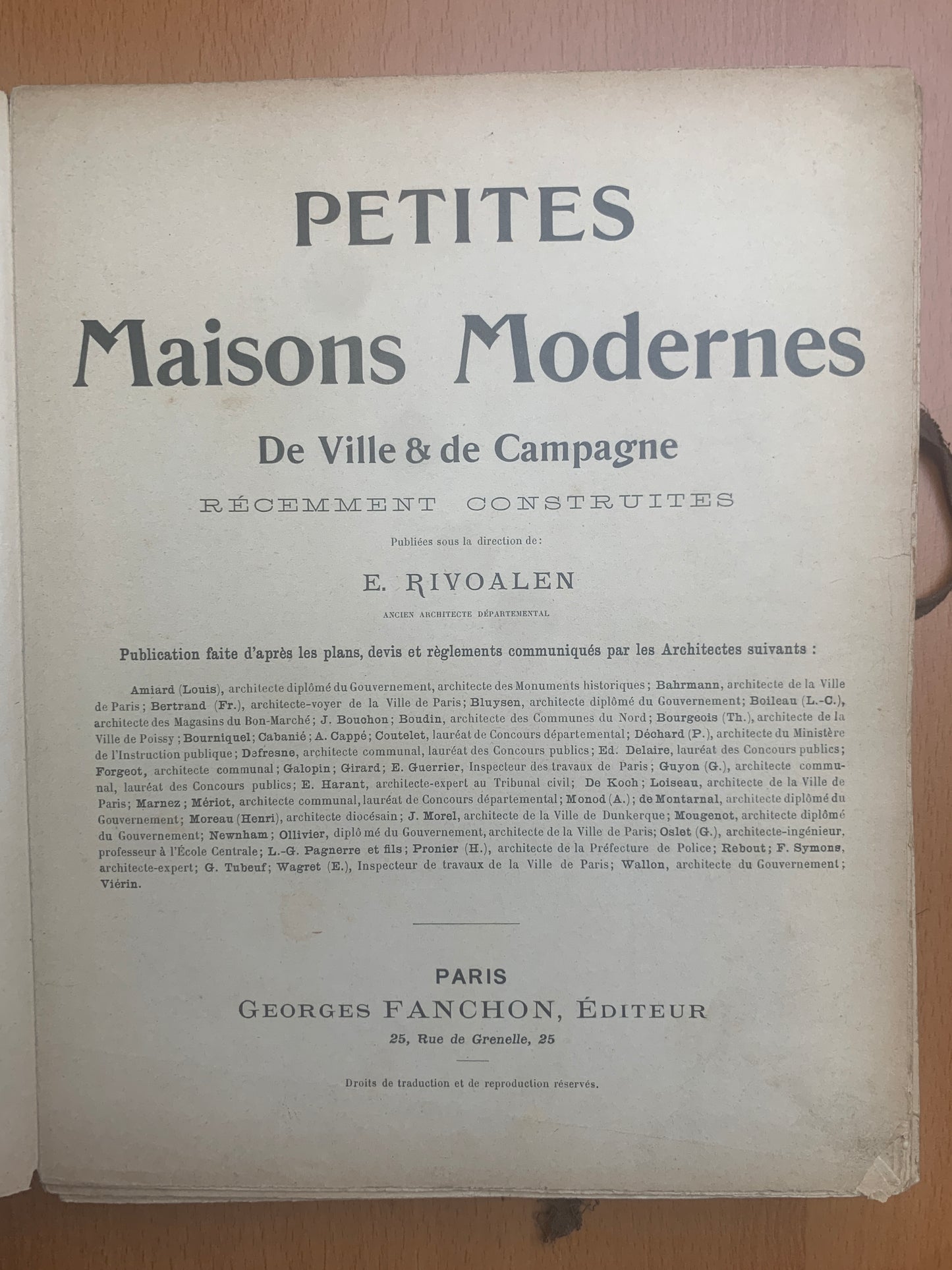Petites maisons modernes de Ville et de Campagne - Rivoalen - c 1900