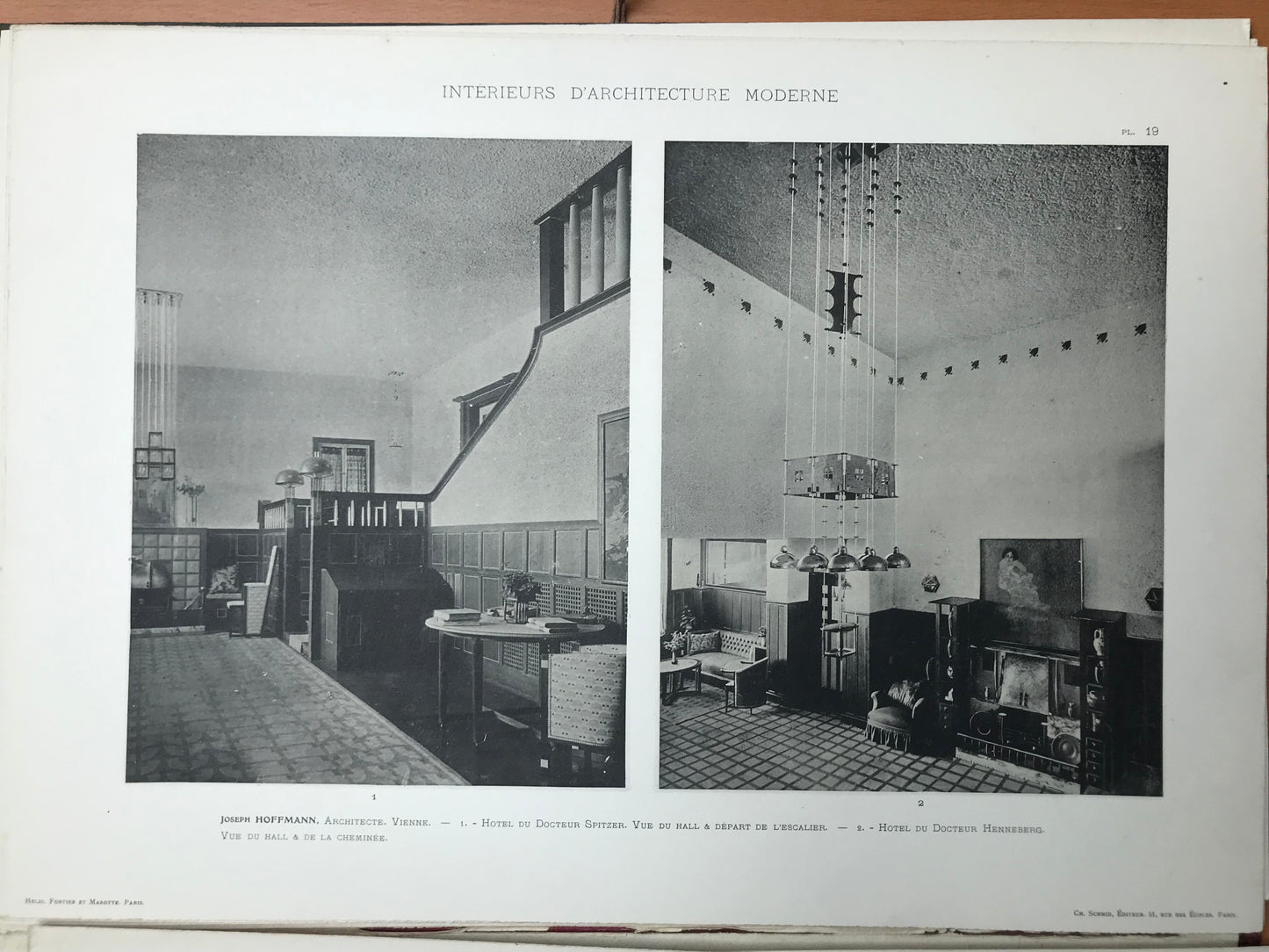 Intérieurs d'Architecture Moderne - Choix de documents recueillis en France et à l'étranger - Vestibules - Escaliers - Appartements - Charles Schmid - 1900