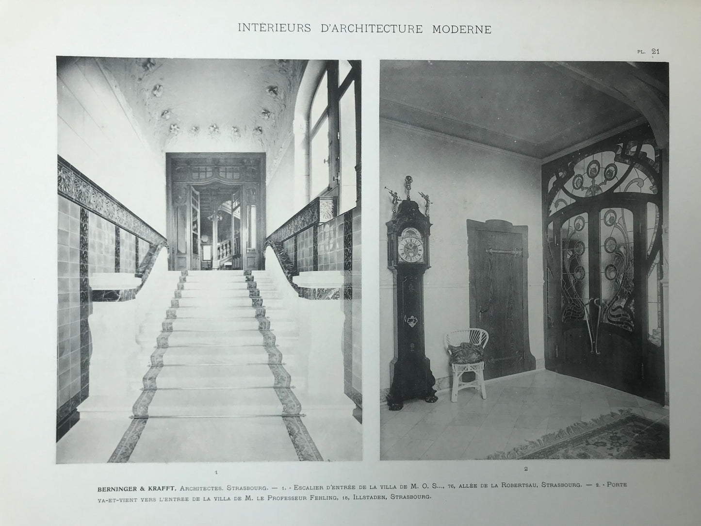 Intérieurs d'Architecture Moderne - Choix de documents recueillis en France et à l'étranger - Vestibules - Escaliers - Appartements - Charles Schmid - 1900