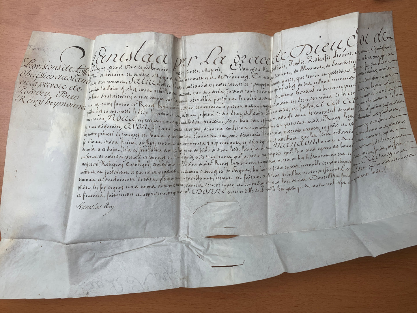 Signature manuscrite de Stanislas Leszczynski - 1748