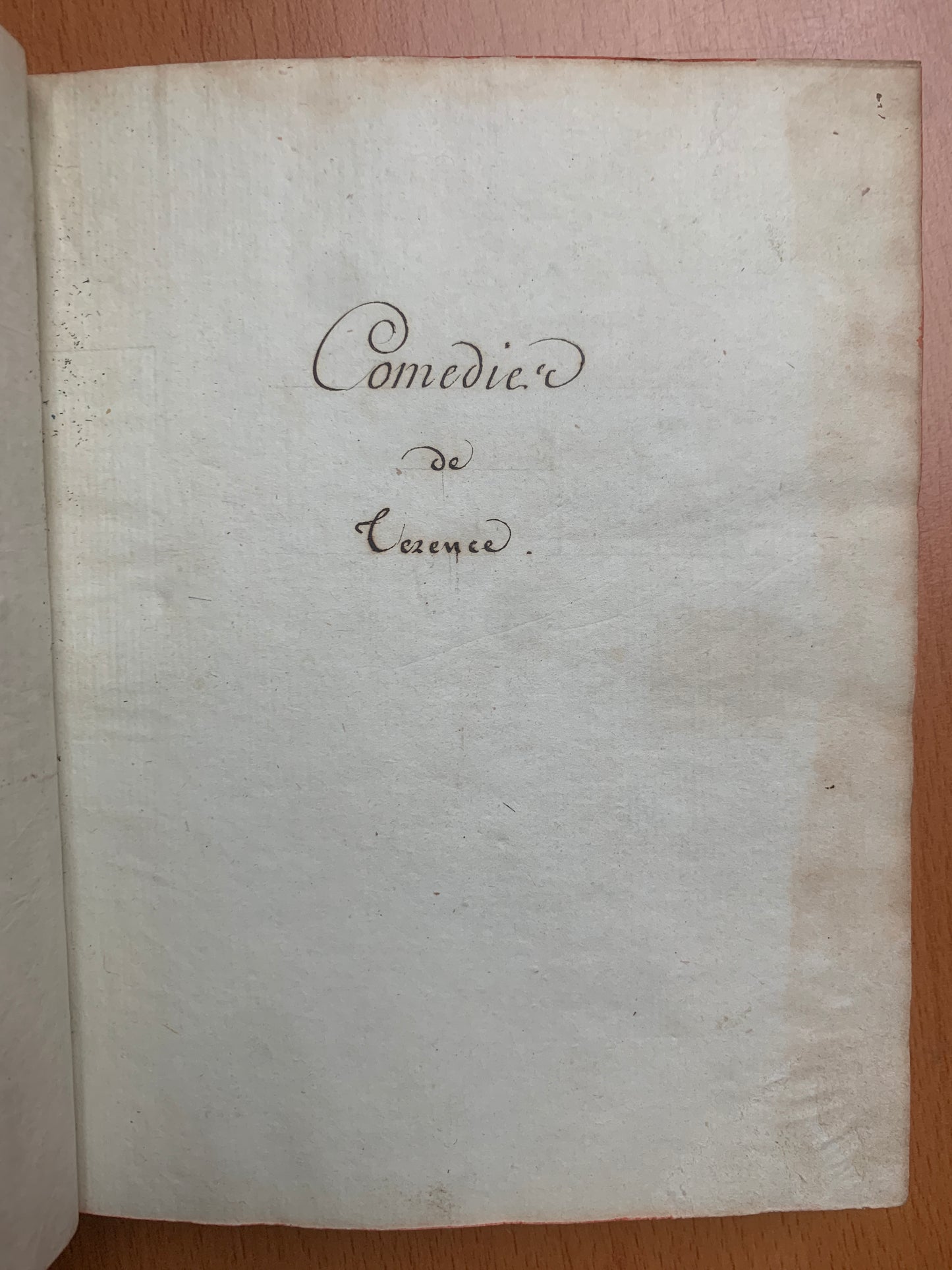 Comédies de Térence - L'Eunuque - L'Andrienne - Le Phormion - Manuscrit XVIIIe