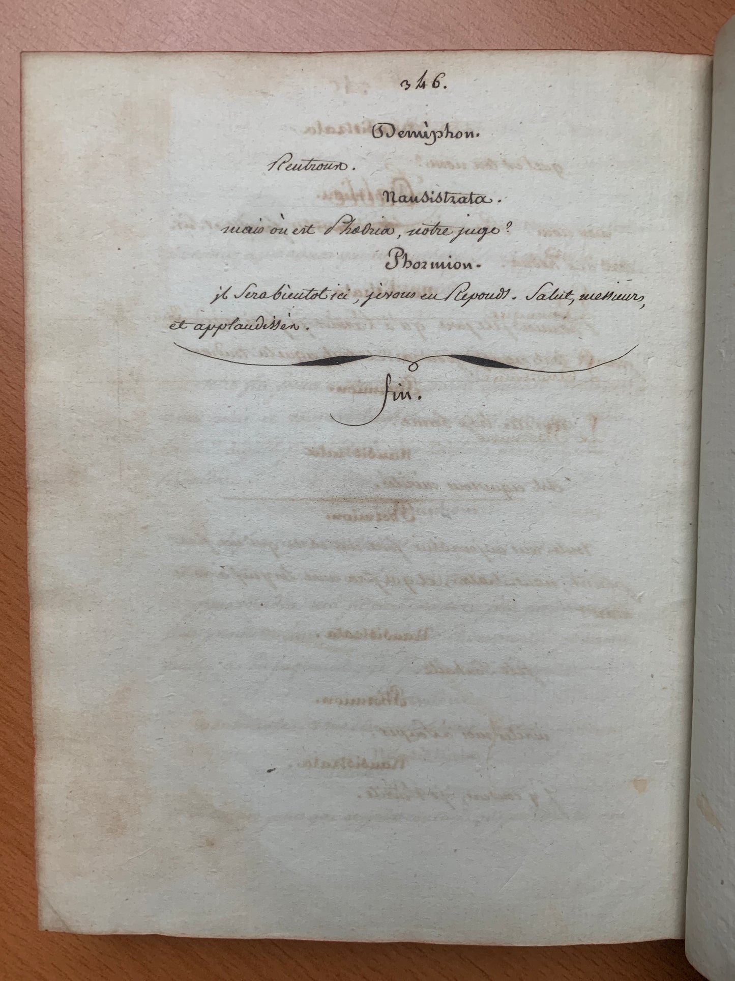 Comédies de Térence - L'Eunuque - L'Andrienne - Le Phormion - Manuscrit XVIIIe