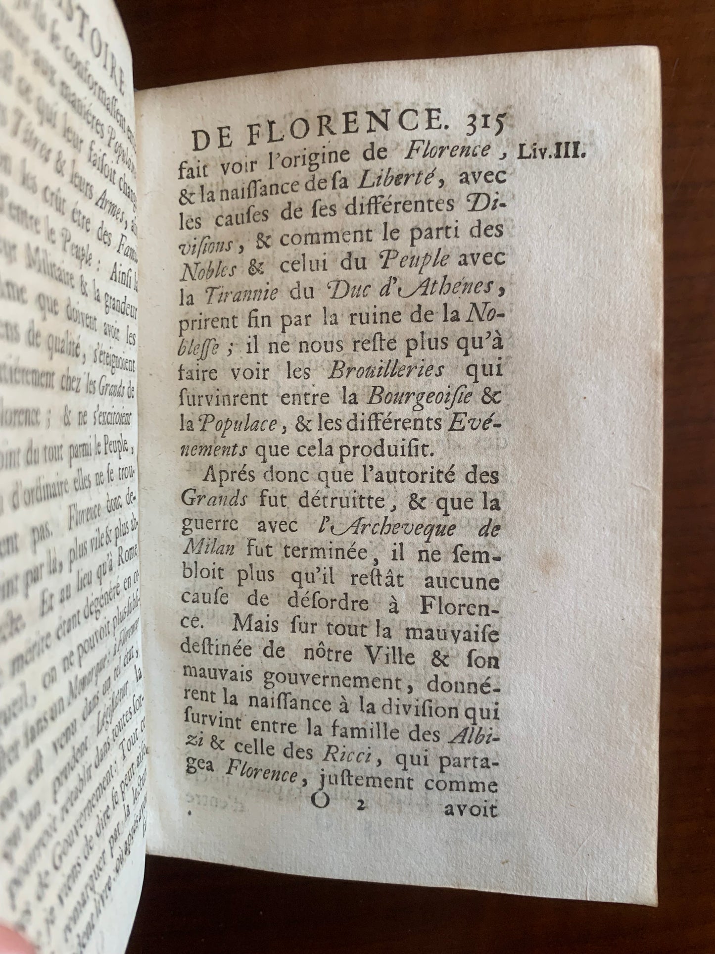 Histoire de Florence - Nicolas Machiavel - 1694