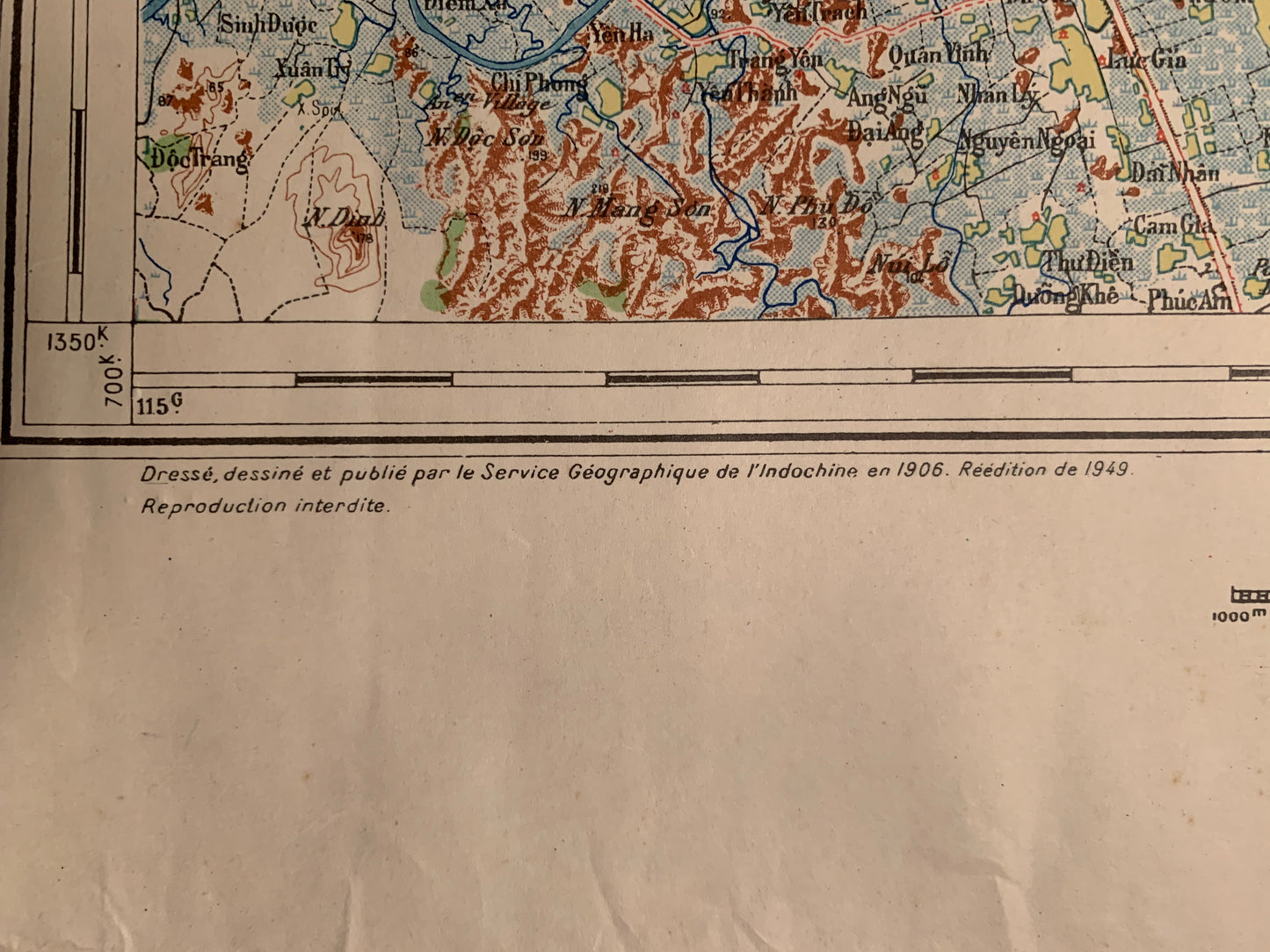 NAM DINH - Carte de l'INDOCHINE - Service Géographie de l'Indochine - 1949