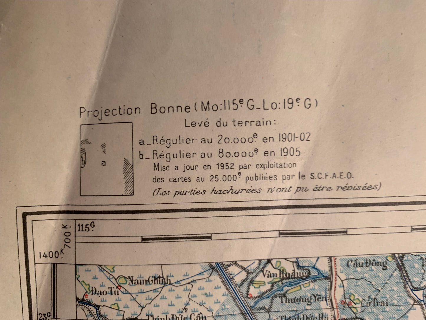 NAM DINH - Carte de l'INDOCHINE - Service Géographie de l'Indochine - 1949