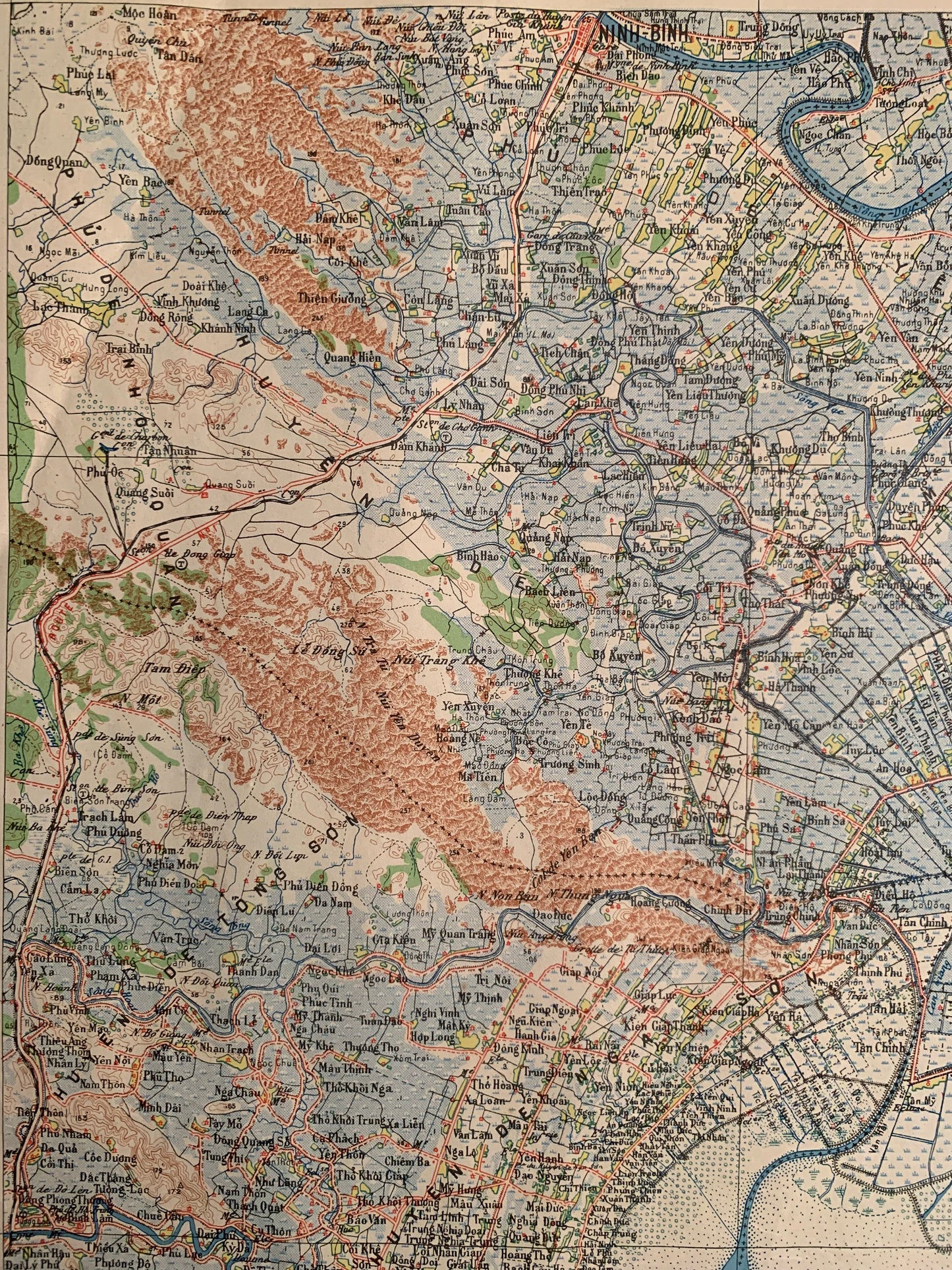 NINH BINH - Carte de l'INDOCHINE - Service Géographie de l'Indochine - 1952