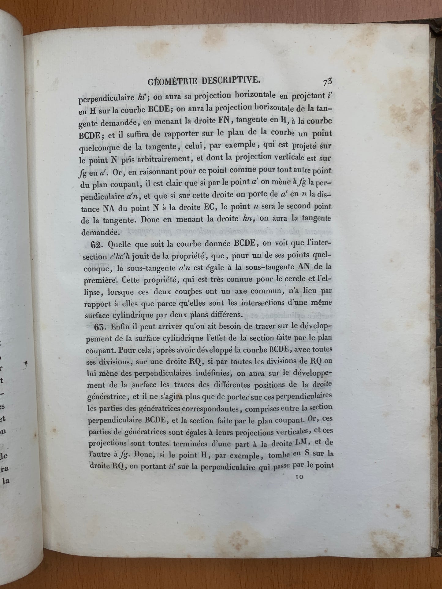 Géométrie descriptive - Gaspard Monge - Théorie des ombres - 1827
