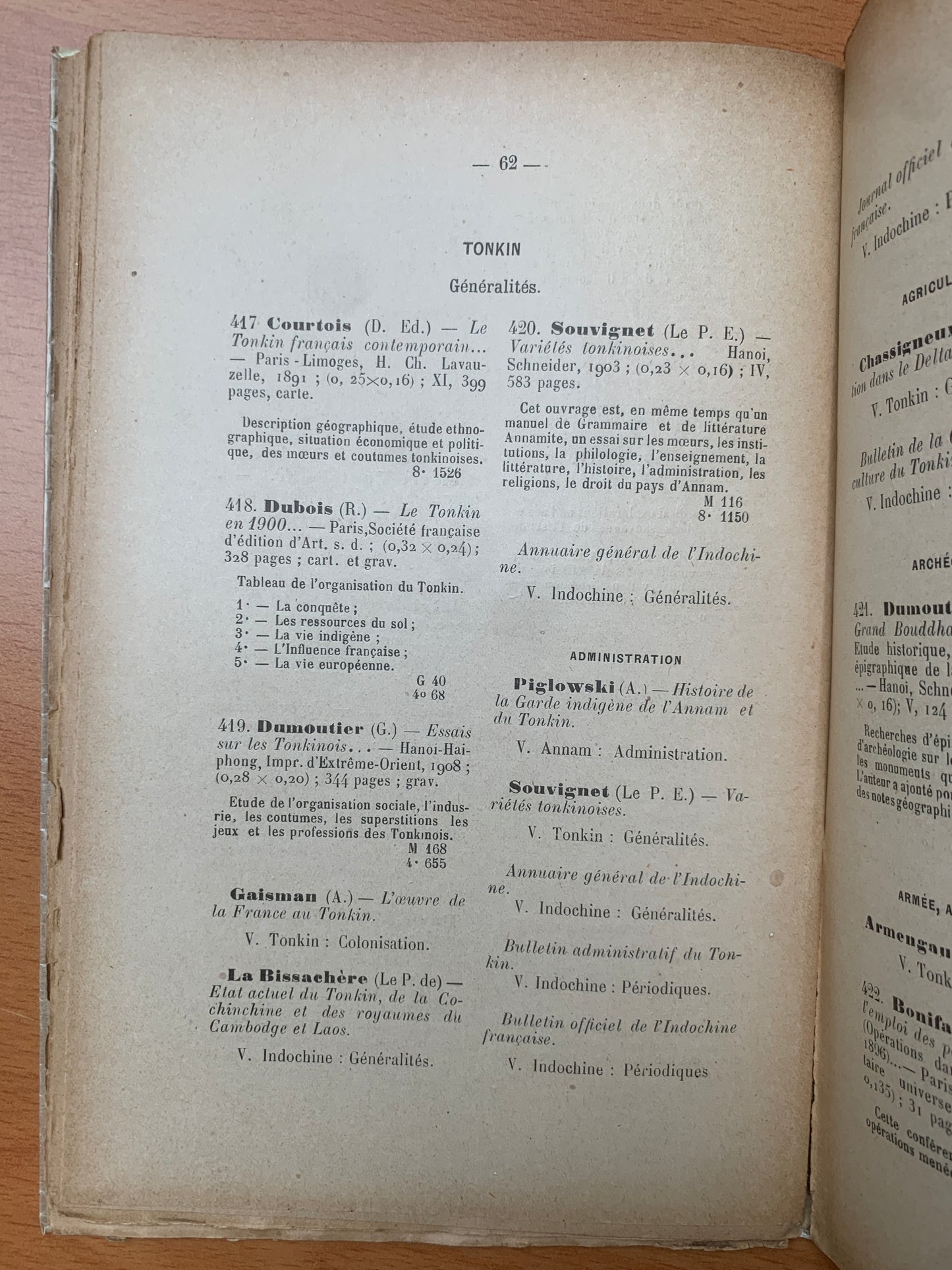 Pour mieux connaitre l'Indochine - Essai d'une bibliographie - P.B. - 1922