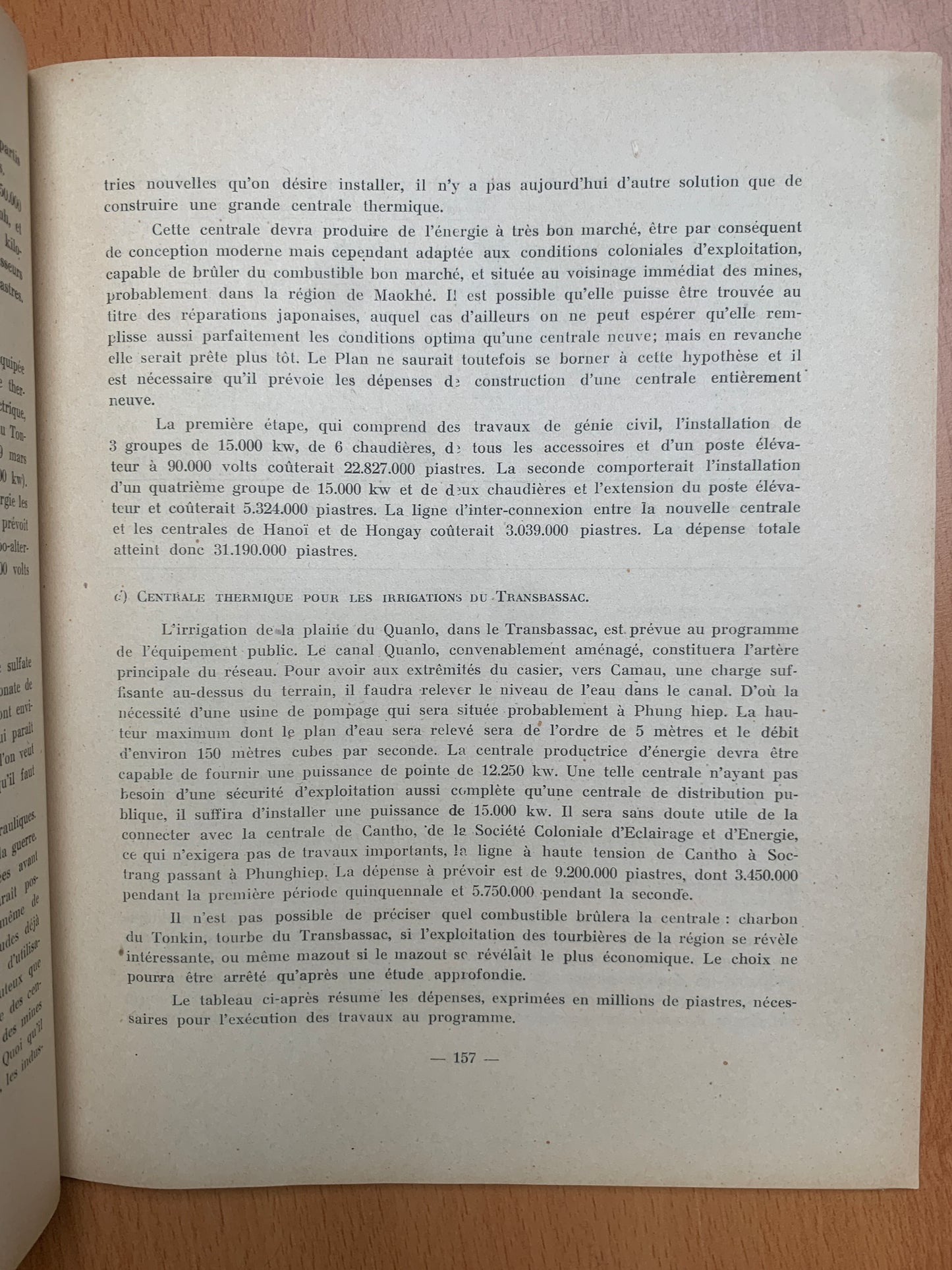 Premier rapport de la sous-commission de Modernisation de l'Indochine - 1948