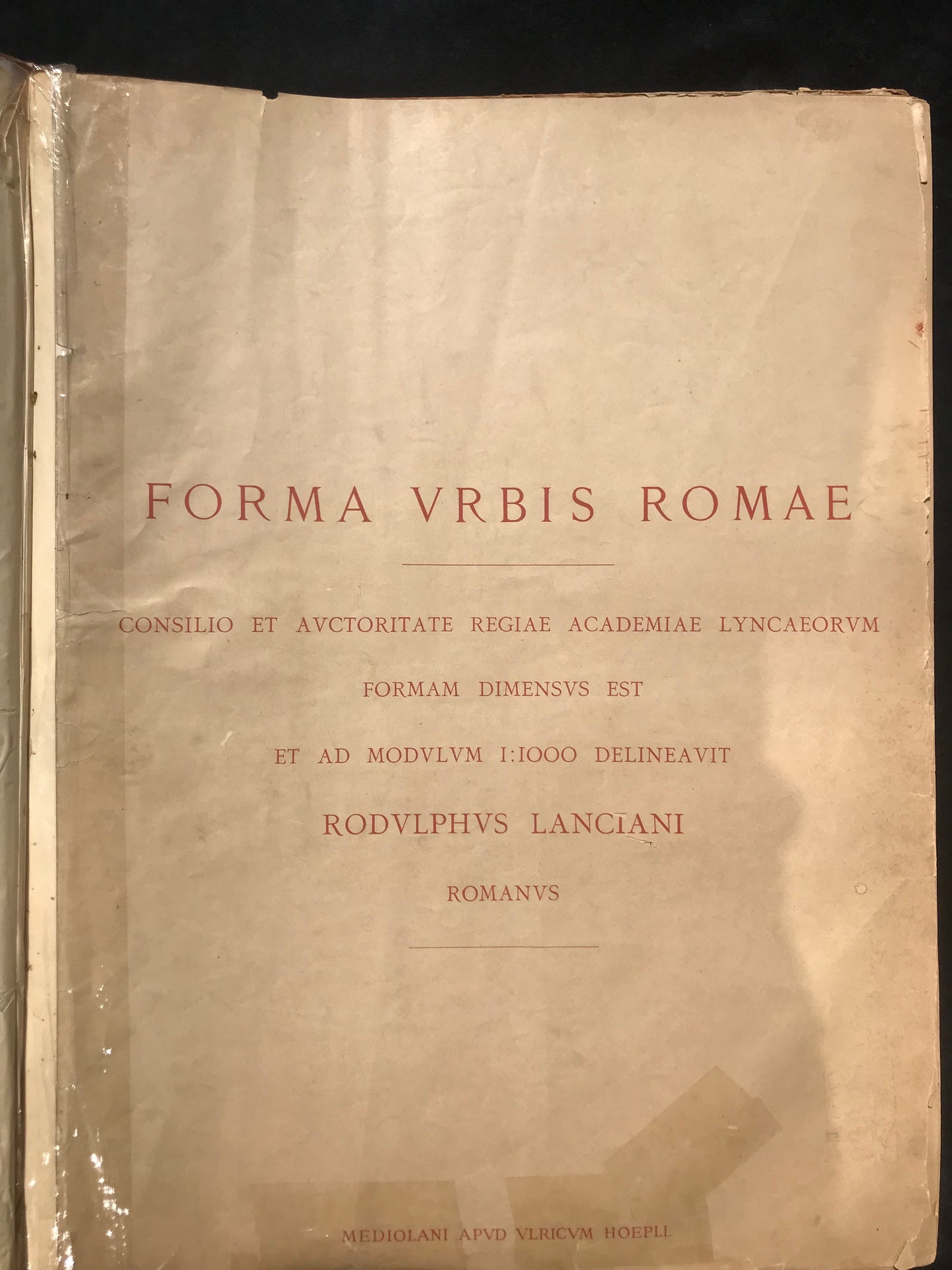 Forma Urbis Romae - Consilio et autoritate regiae academiae lyncaeorum - Formam dimensus est et ad modulum 1:1000 delineavit - Rodolfo Lanciani - Edition originale - 1893-1900