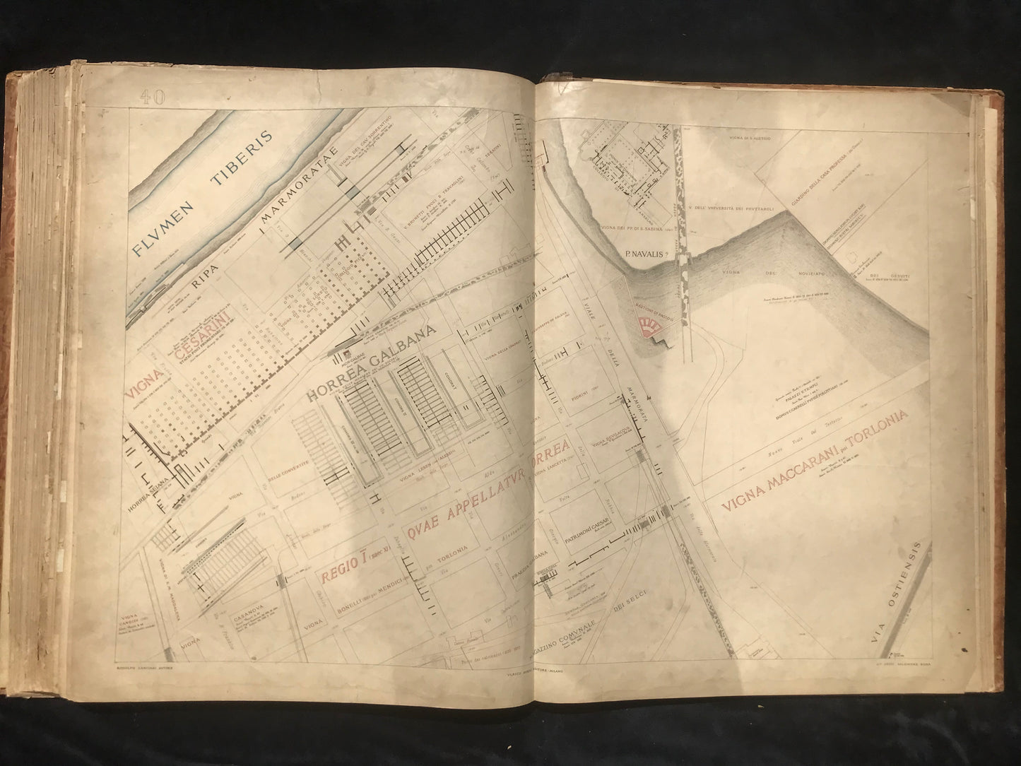 Forma Urbis Romae - Consilio et autoritate regiae academiae lyncaeorum - Formam dimensus est et ad modulum 1:1000 delineavit - Rodolfo Lanciani - Edition originale - 1893-1900