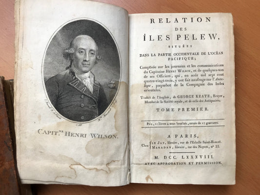 Relation des Îles Pelew situées dans la partie occidentale de l'Océan Pacifique - Henri Wilson - Edition originale - 1788