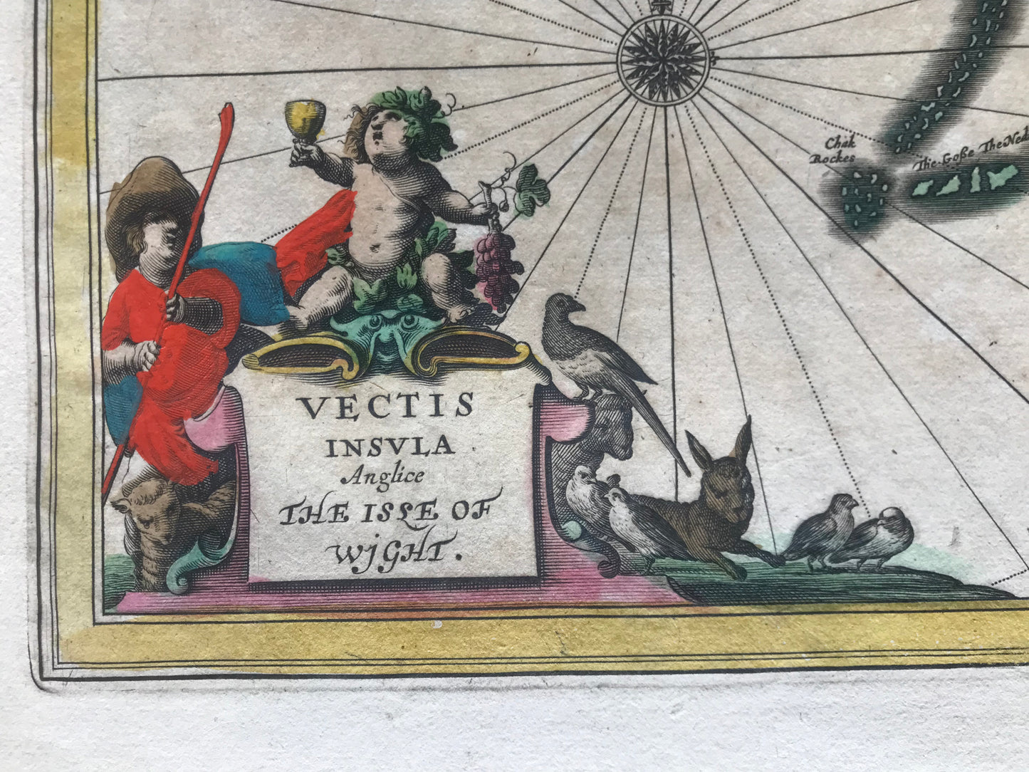 The Isle of Man - The Isle of Wight - Jan Jansson - Carte coloriée - c 1646