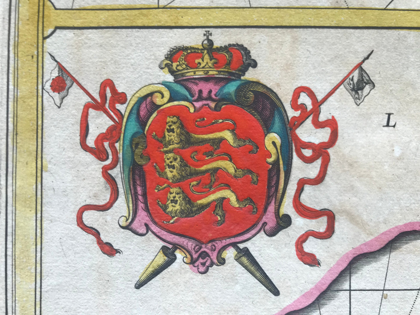 The Isle of Man - The Isle of Wight - Jan Jansson - Carte coloriée - c 1646