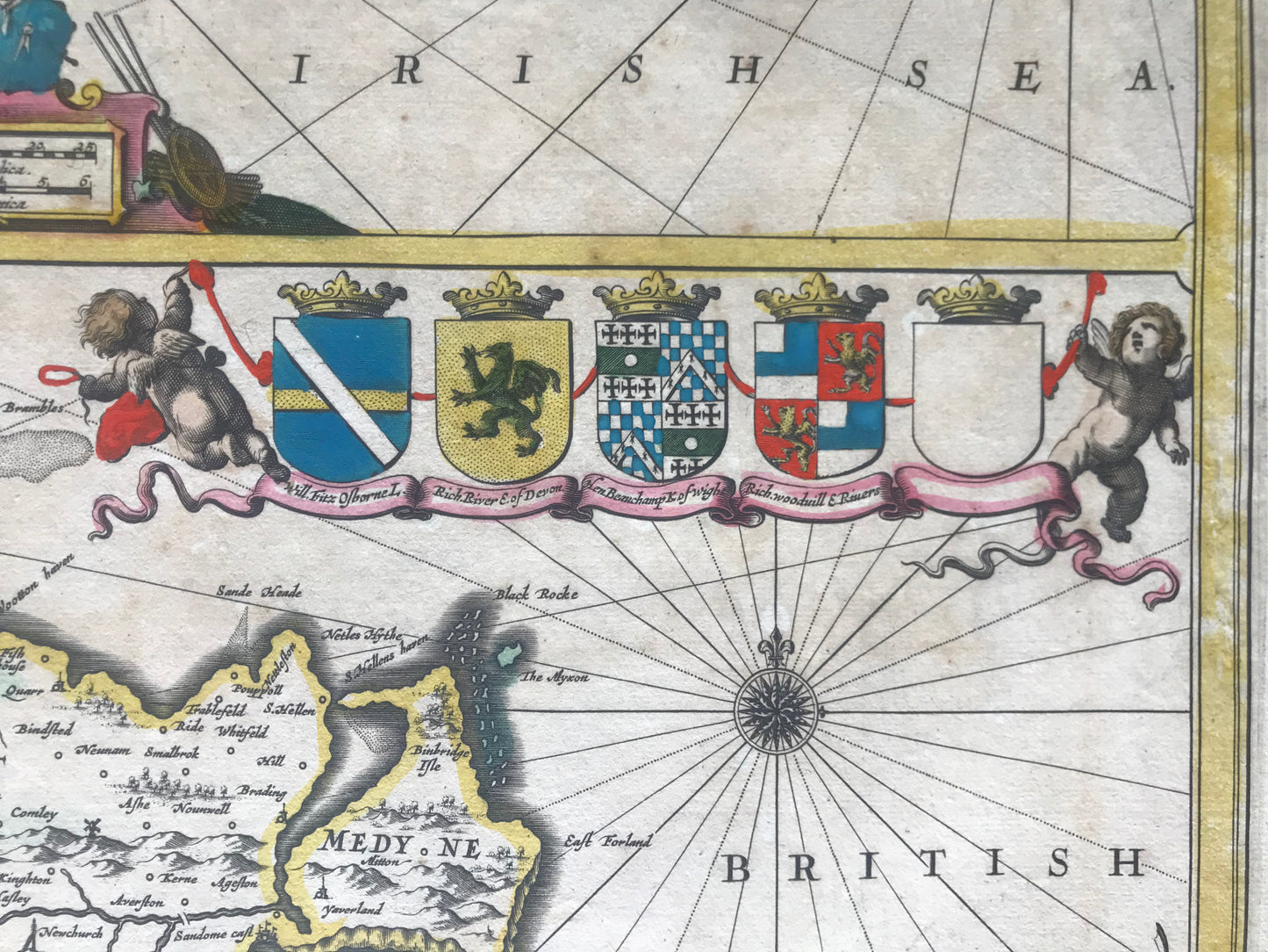 The Isle of Man - The Isle of Wight - Jan Jansson - Carte coloriée - c 1646