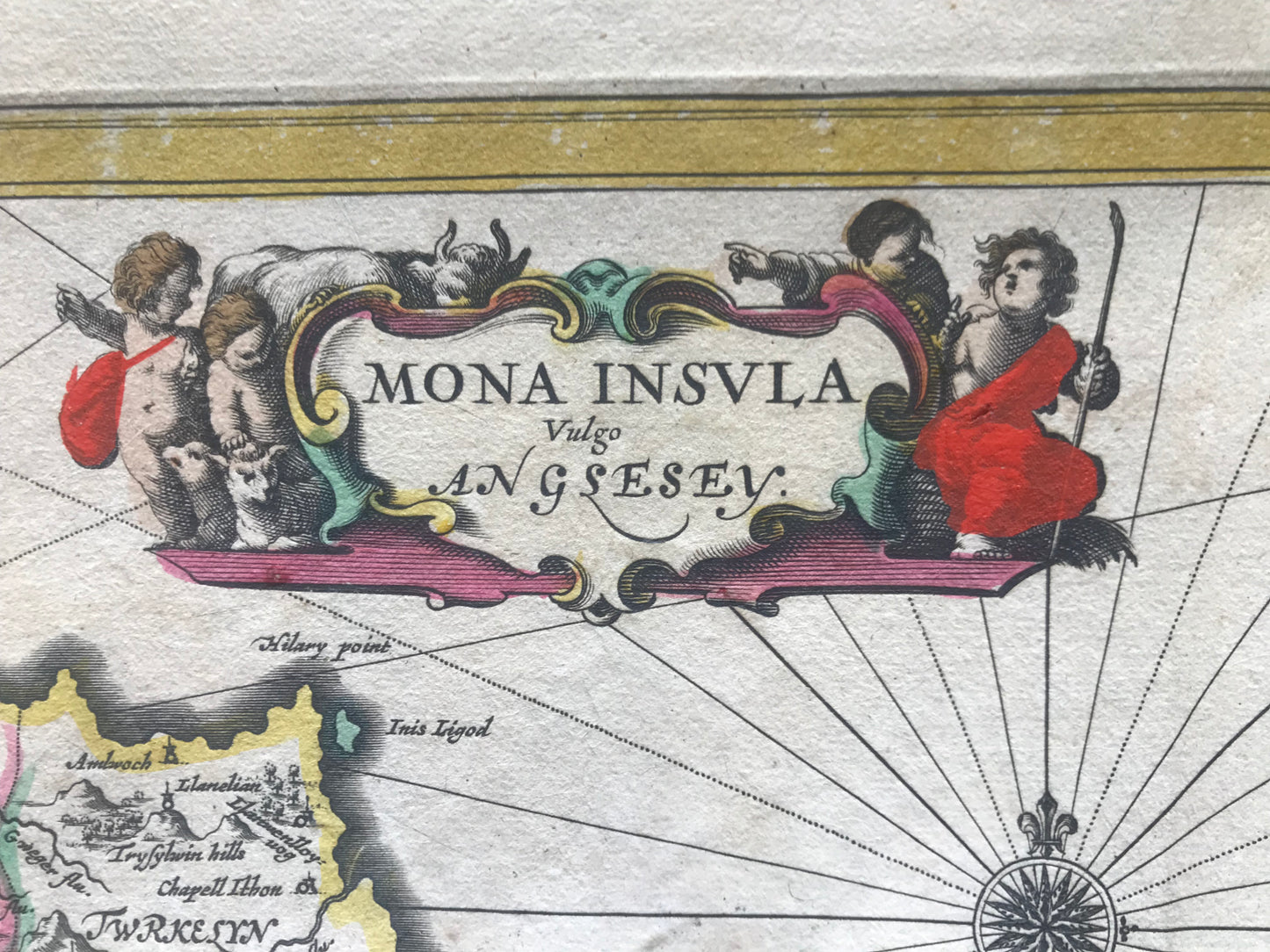 The Isle of Man - The Isle of Wight - Jan Jansson - Carte coloriée - c 1646