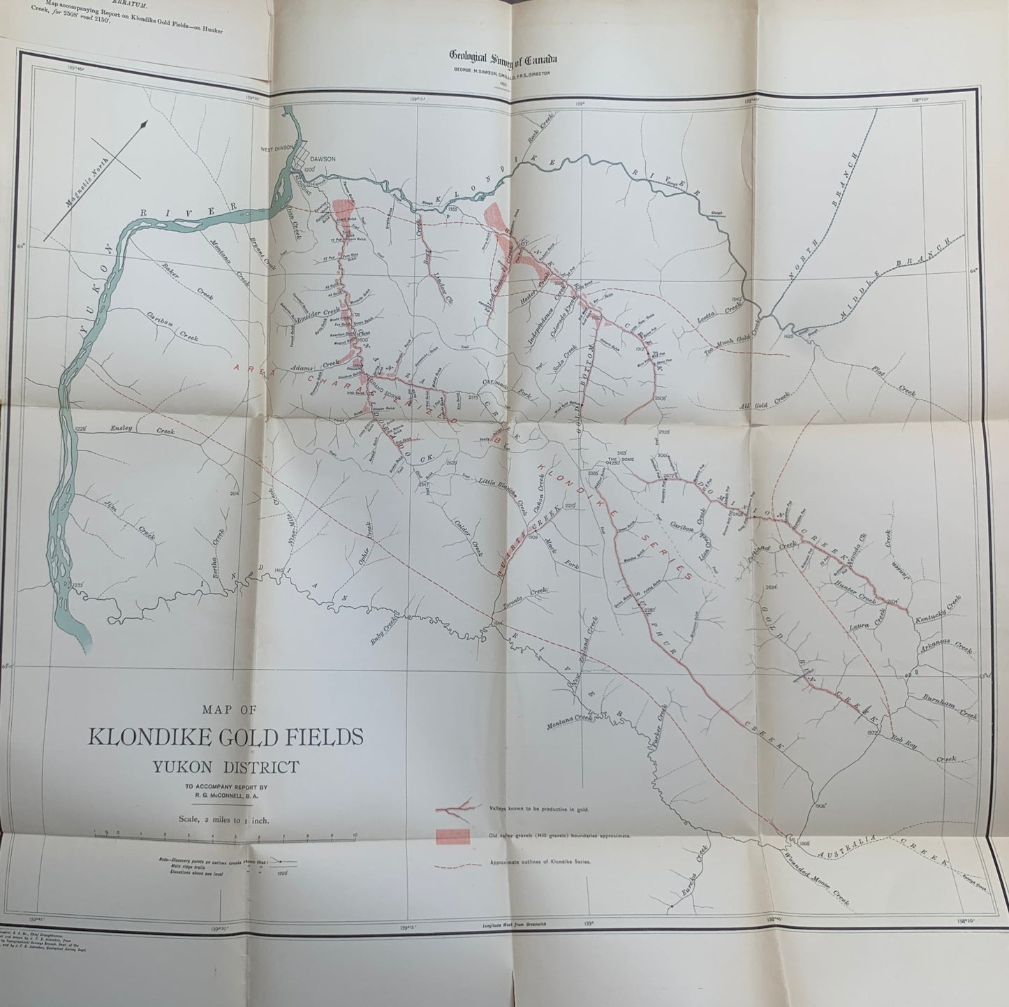 Preliminary report on the Klondike Gold Fields Yukon district Canada - McConnell - 1900
