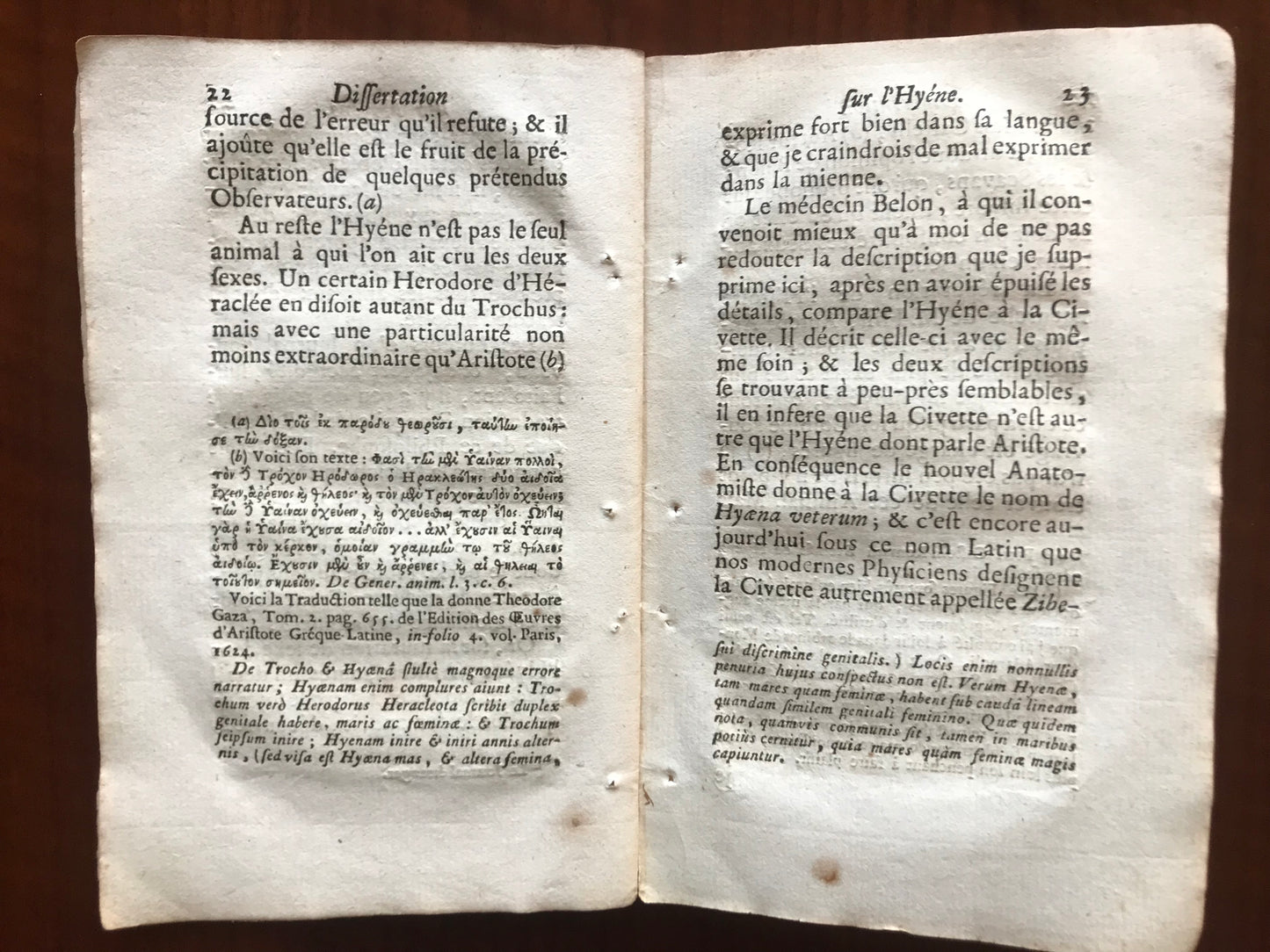 Dissertation sur l'Hyène à l'occasion de celle qui a paru dans le Lyonnois & les Provinces voisines, vers les derniers mois de 1754, pendant 1755 & 1756 - Charles-Pierre-Xavier Tolomas- 1756