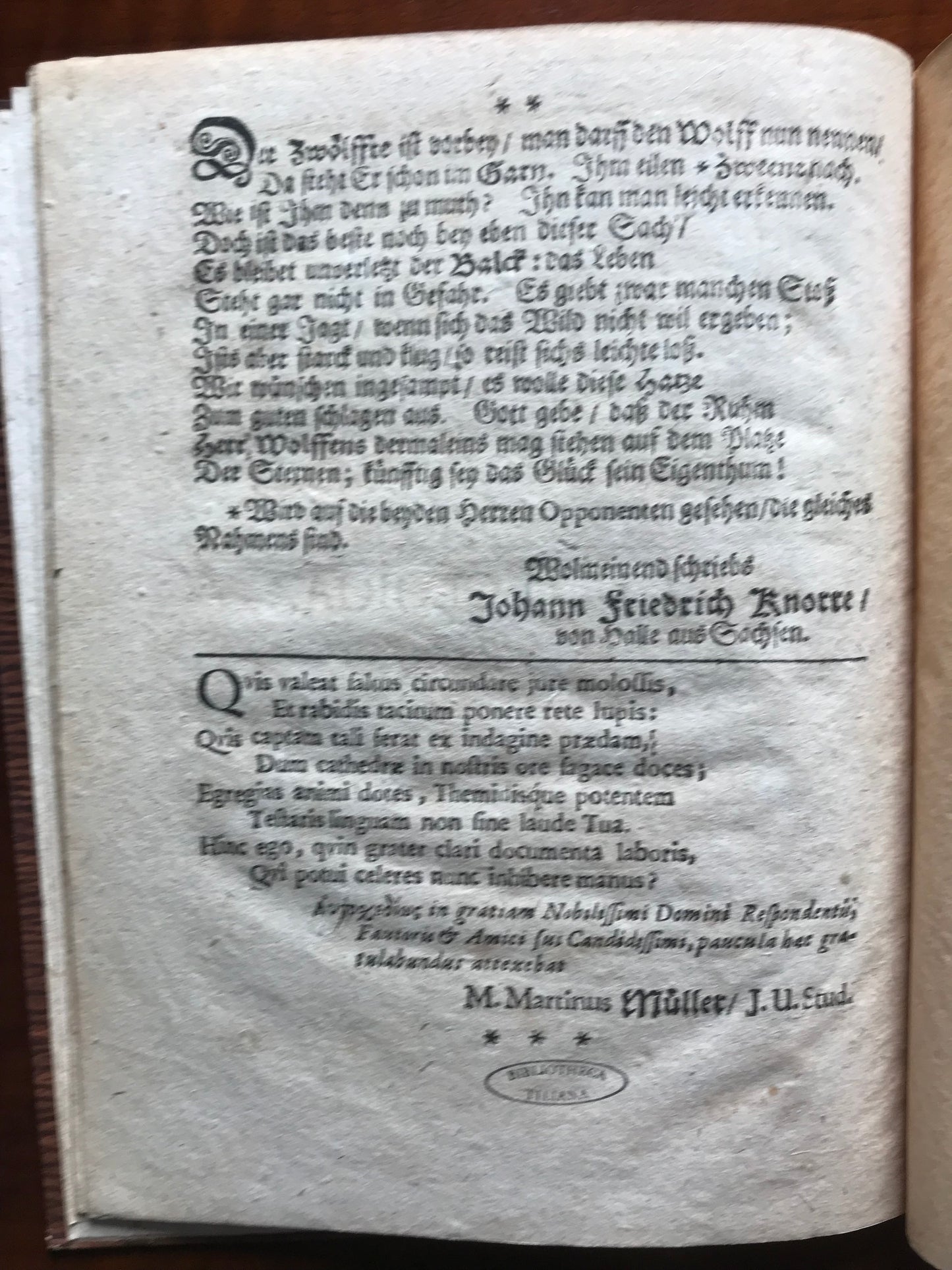 De Persecutione Luporum von der Wolffs Jagt - Peter Muller - Edition originale - 1678