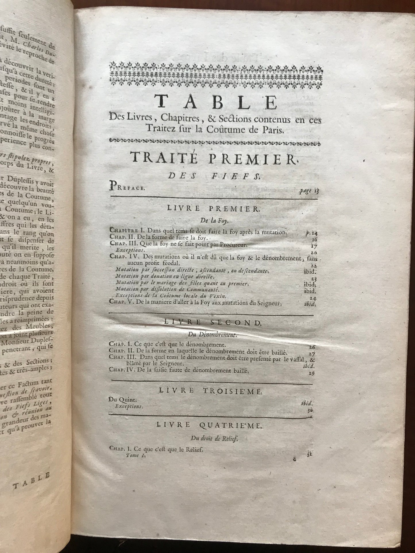 Oeuvres de Duplessis - Traités sur la Coutume de Paris - 1726