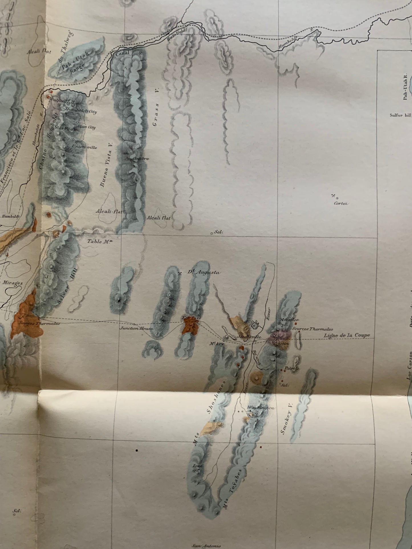 Itinéraires aux Mines de la Nevada d'après les déterminations géodésiques de M. Guillemin-Tarayre - 1864