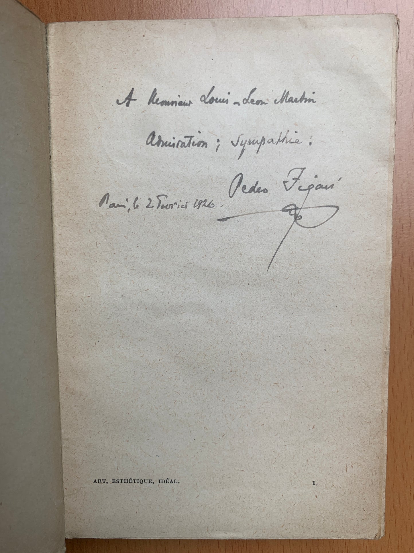 Essai de philosophie biologique - Pedro Figari - Envoi autographe - 1926