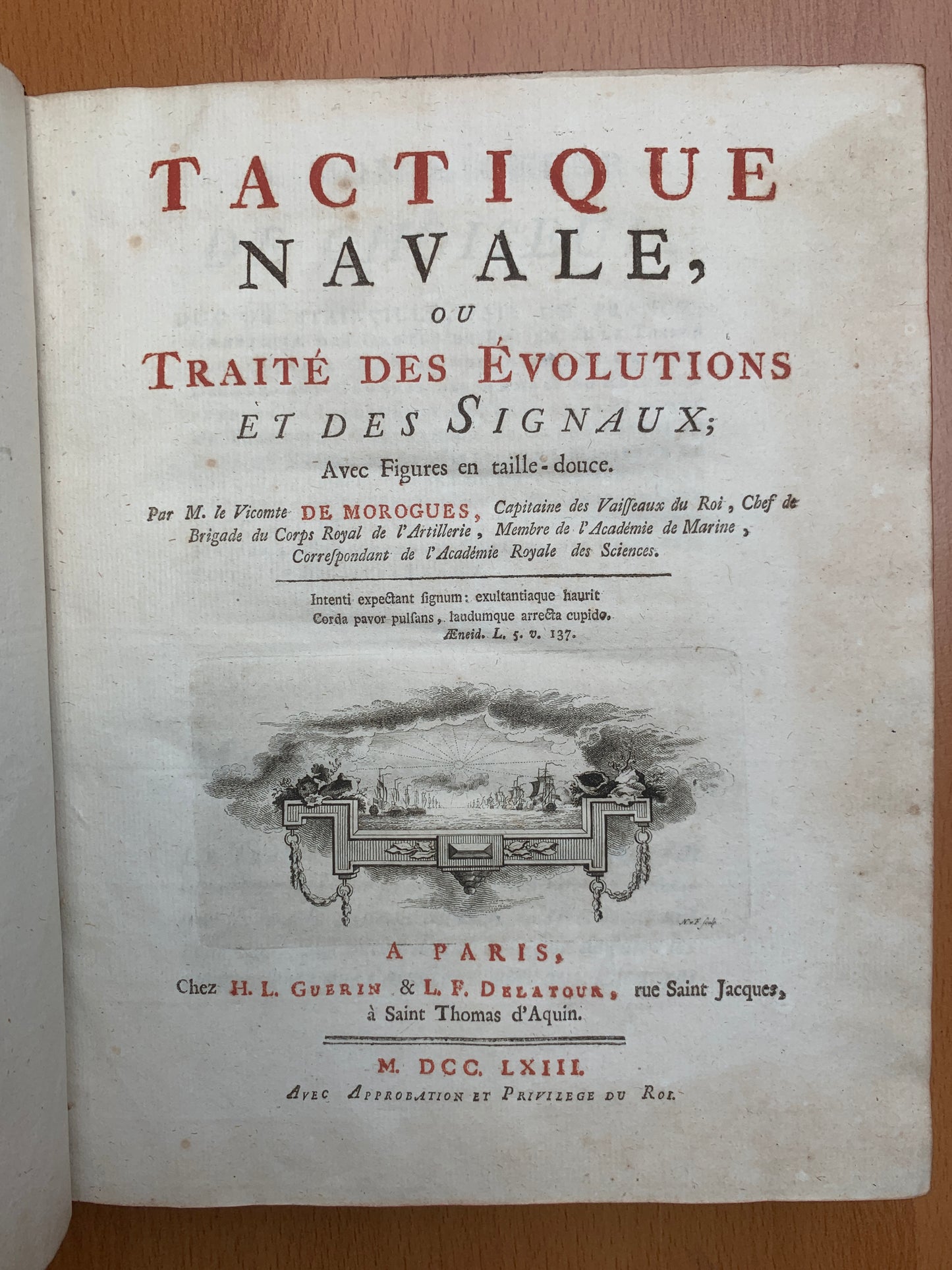Tactique Navale ou Traité des évolutions et des signaux - Vicomte de Morogues - Edition originale - 1763