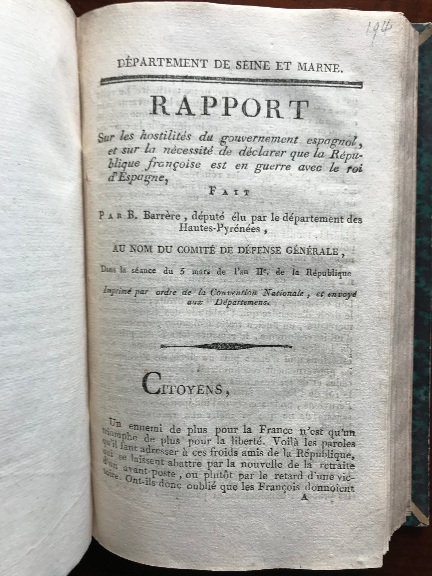 Recueil de diverses pièces et documents sur la Révolution Française