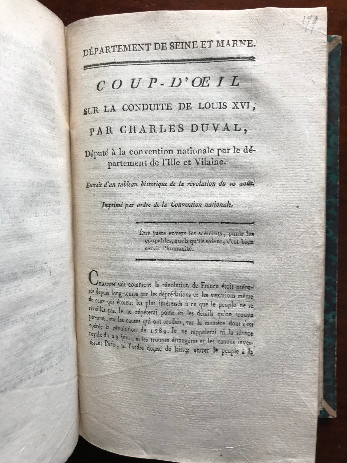 Recueil de diverses pièces et documents sur la Révolution Française