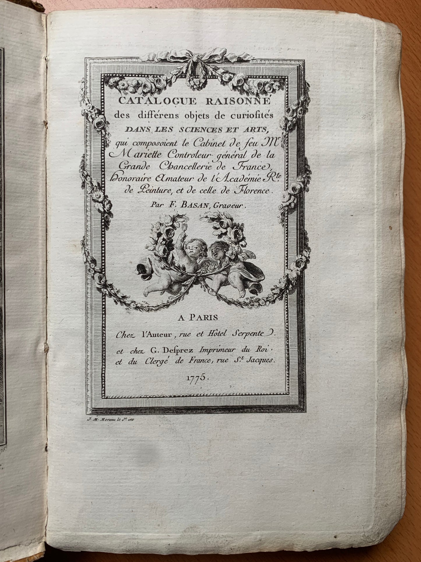 Catalogue raisonné des différens objets de curiosités dans les sciences et arts, qui composoient le Cabinet de feu Mr Mariette - Basan - 1775